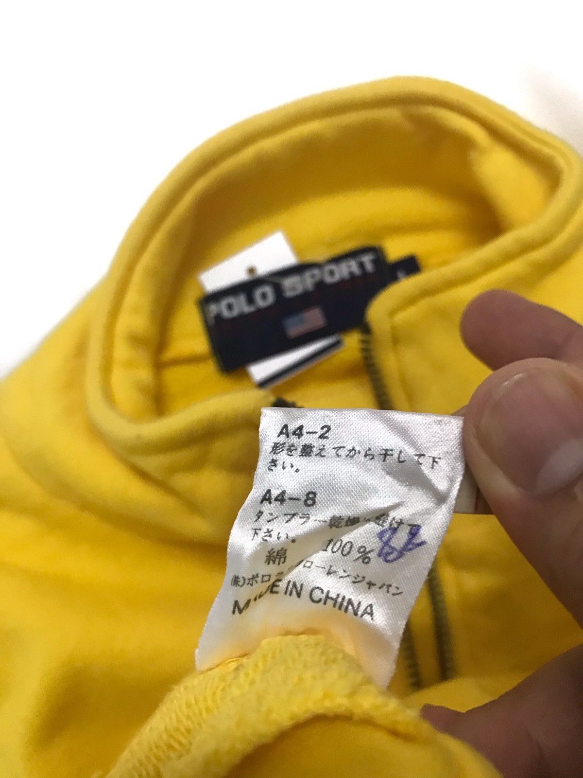 Polo Ralph Lauren × Vintage Vintage POLO SPORT Big Logo Half Zipper Yellow Sweatshirt Size US L / EU 52-54 / 3 - 10 Thumbnail
