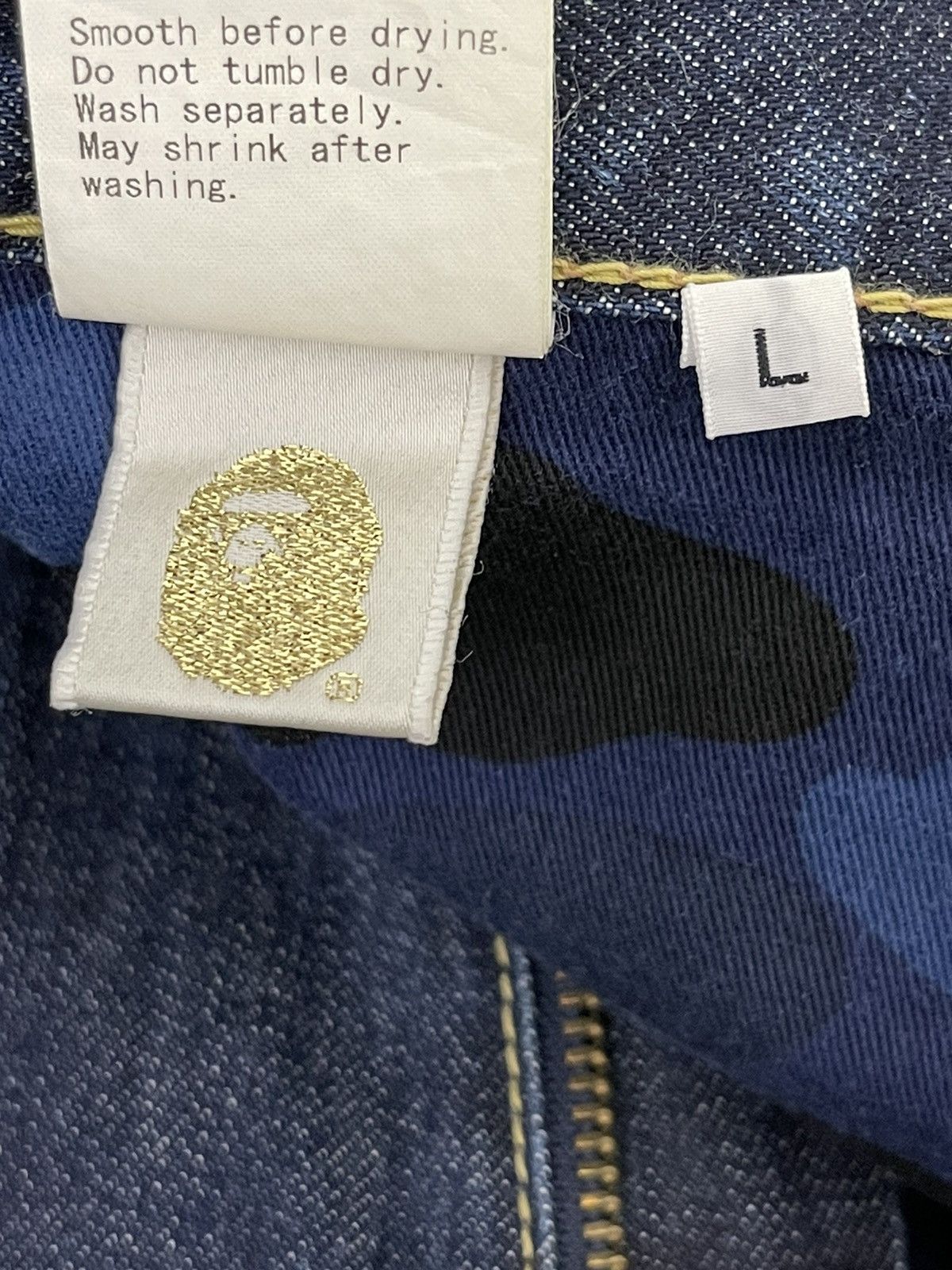 Bape × Nigo Bathing Ape Chain Embroidery Bapesta Denim Regular Size US 35 - 24 Thumbnail