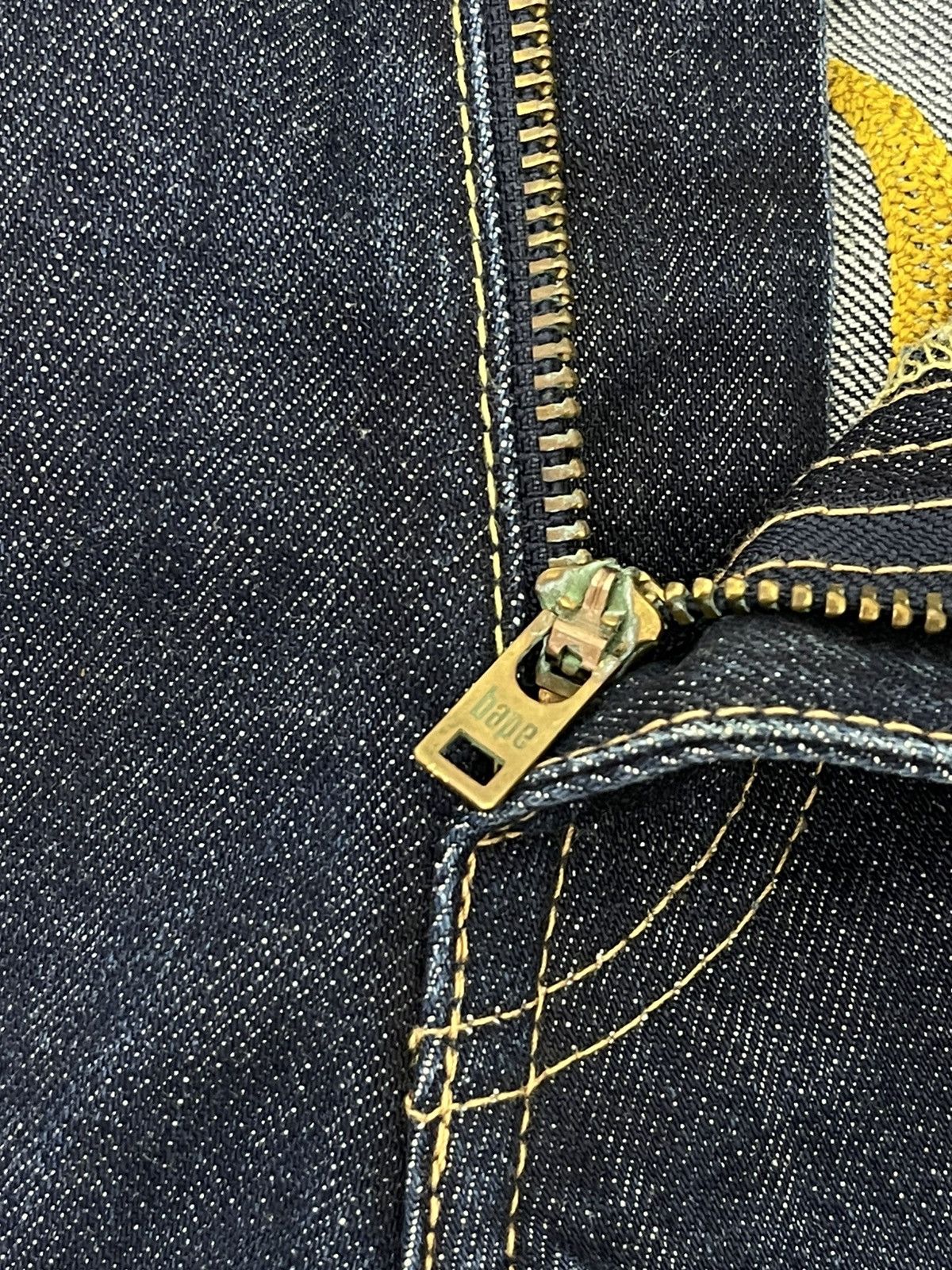 Bape × Nigo Bathing Ape Chain Embroidery Bapesta Denim Regular Size US 35 - 22 Thumbnail