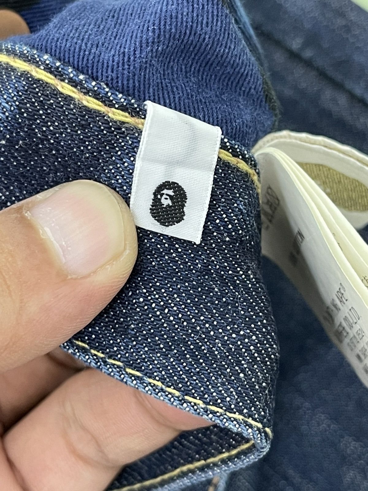 Bape × Nigo Bathing Ape Chain Embroidery Bapesta Denim Regular Size US 35 - 25 Thumbnail