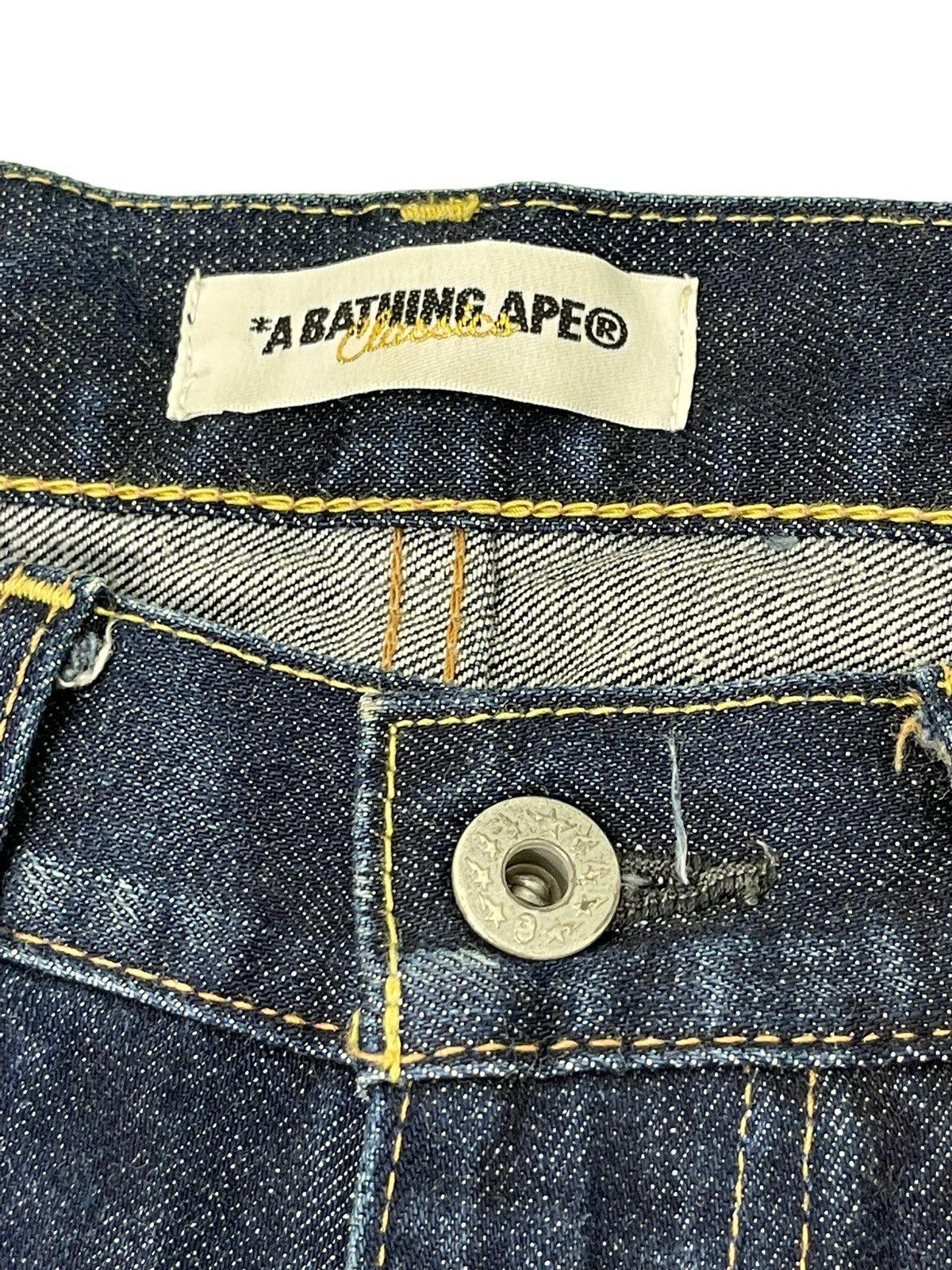 Bape × Nigo Bathing Ape Chain Embroidery Bapesta Denim Regular Size US 35 - 20 Thumbnail