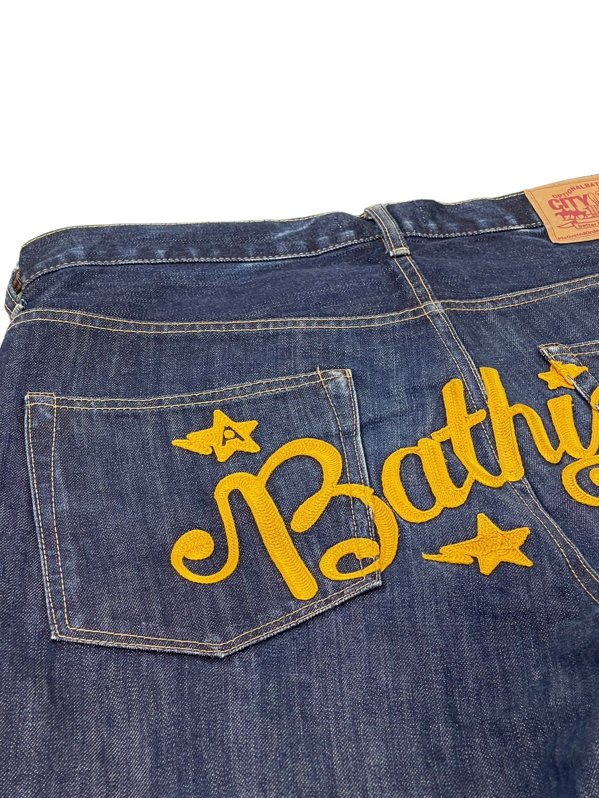 Bape × Nigo Bathing Ape Chain Embroidery Bapesta Denim Regular Size US 35 - 9 Thumbnail