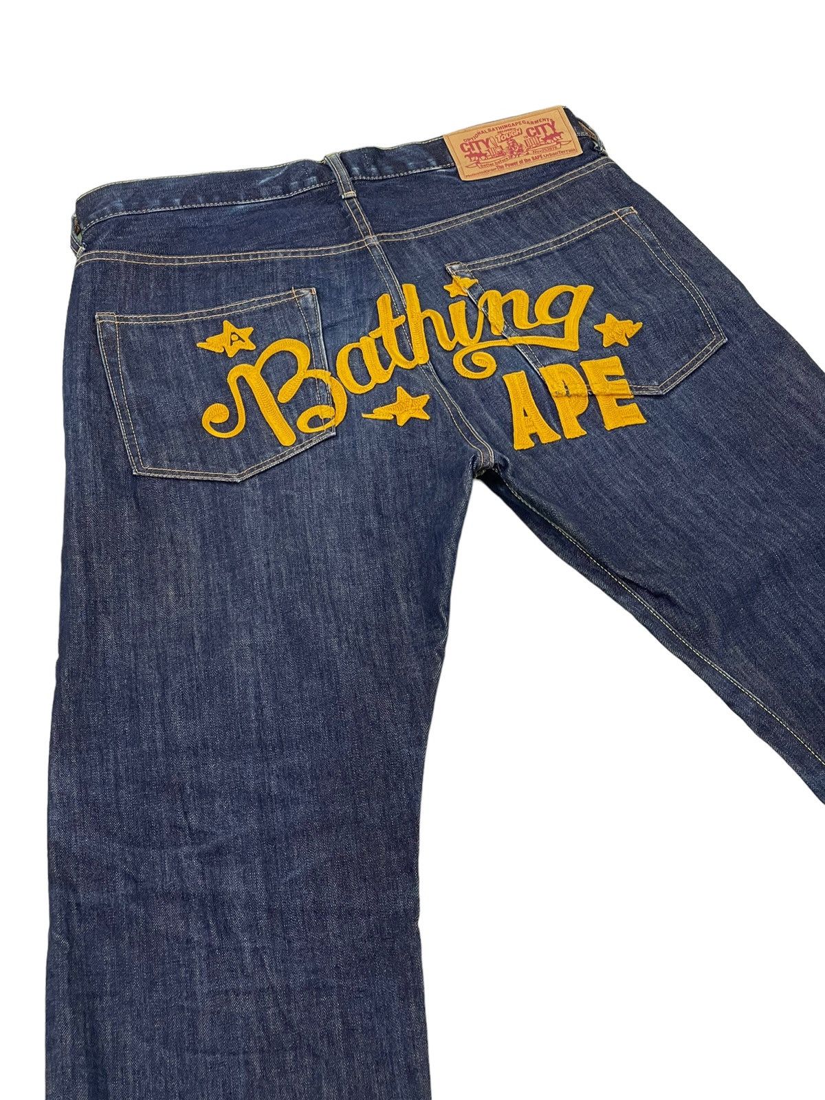 Bape × Nigo Bathing Ape Chain Embroidery Bapesta Denim Regular Size US 35 - 8 Thumbnail