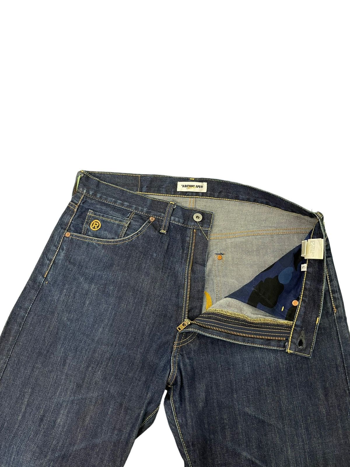 Bape × Nigo Bathing Ape Chain Embroidery Bapesta Denim Regular Size US 35 - 21 Thumbnail
