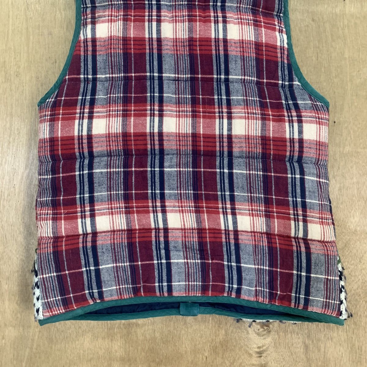 Aran Isles Knitwear × Japanese Brand HEART MARKET Plaid Navajo Native Puffer Bomber Vest Jacket Size US S / EU 44-46 / 1 - 13 Thumbnail