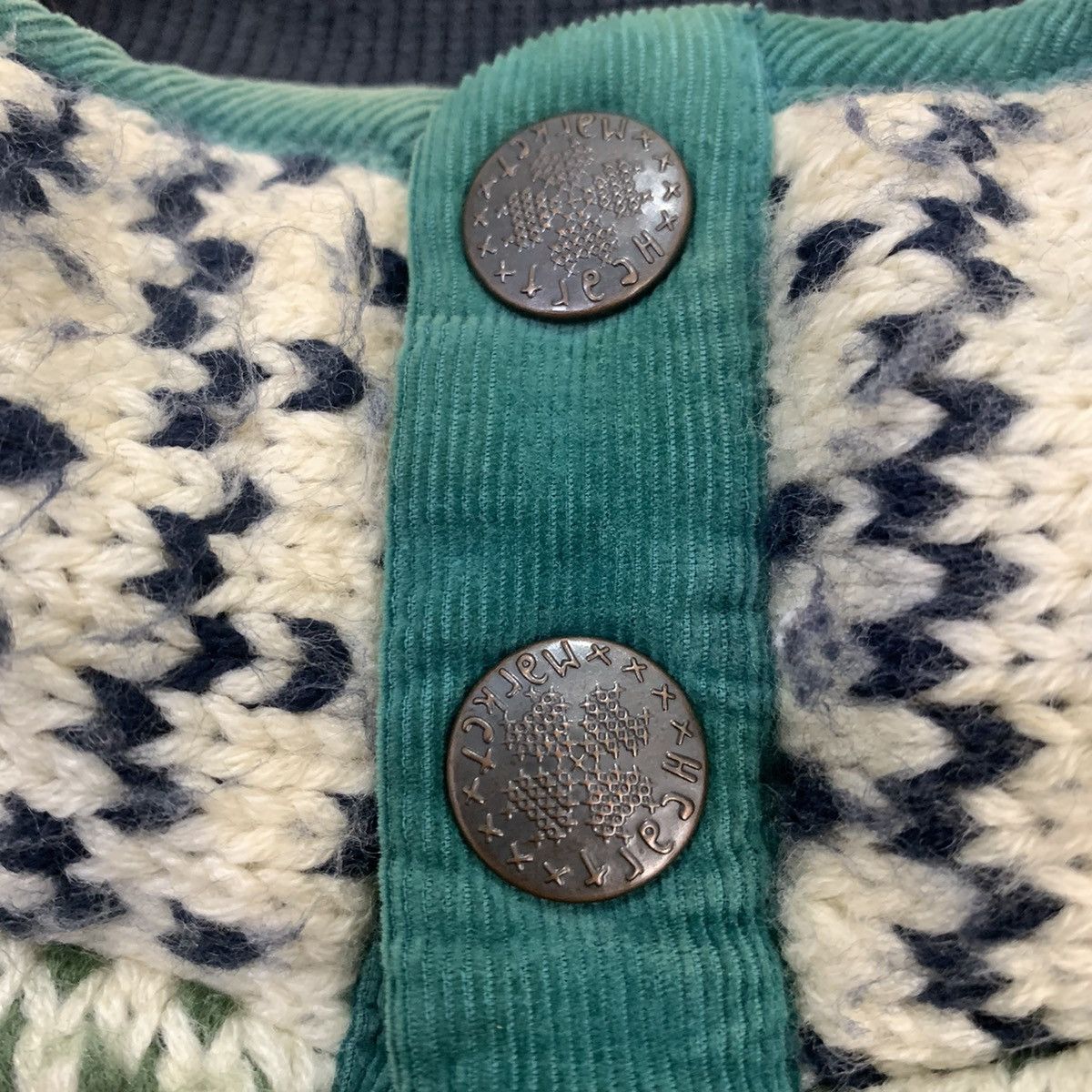 Aran Isles Knitwear × Japanese Brand HEART MARKET Plaid Navajo Native Puffer Bomber Vest Jacket Size US S / EU 44-46 / 1 - 10 Thumbnail