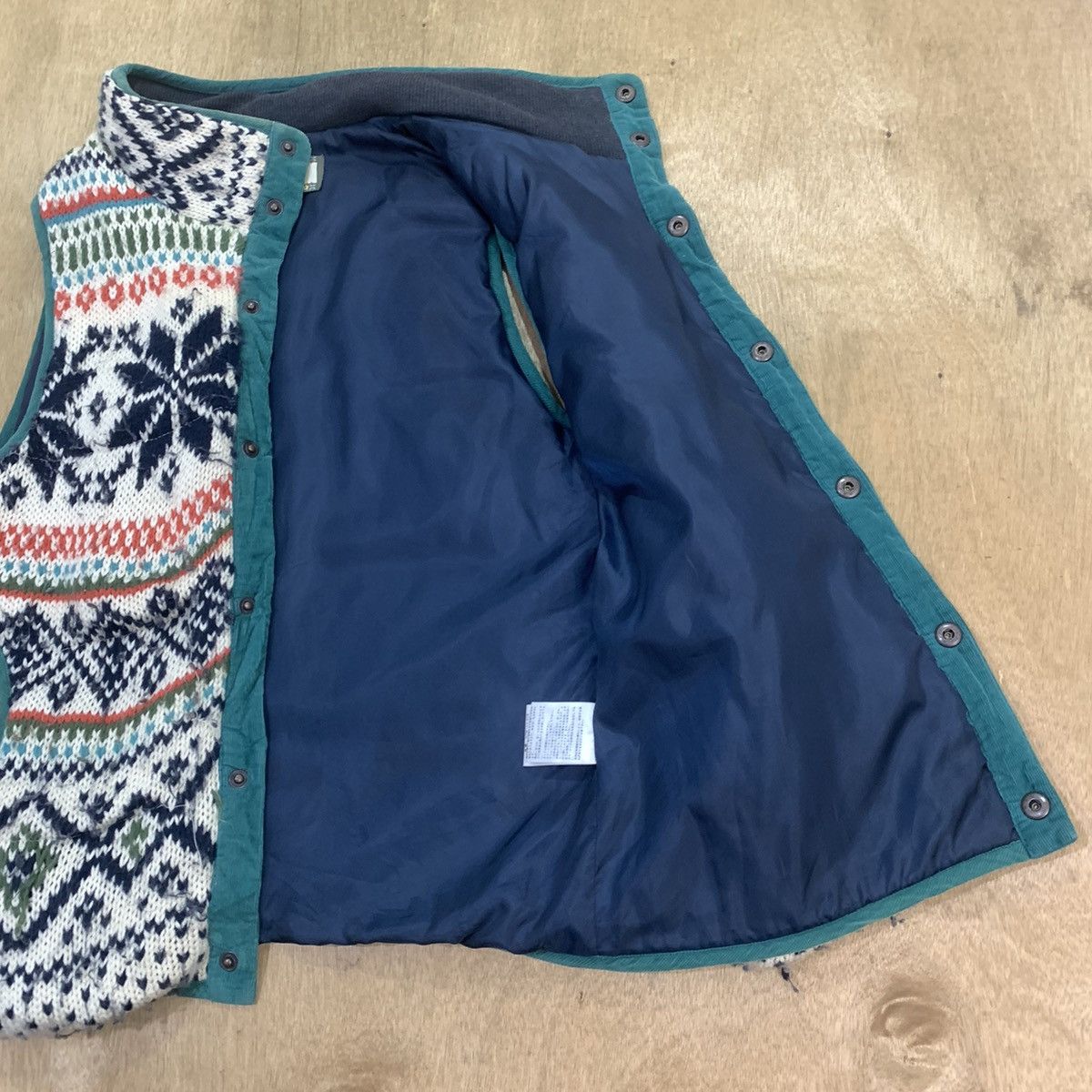Aran Isles Knitwear × Japanese Brand HEART MARKET Plaid Navajo Native Puffer Bomber Vest Jacket Size US S / EU 44-46 / 1 - 16 Thumbnail