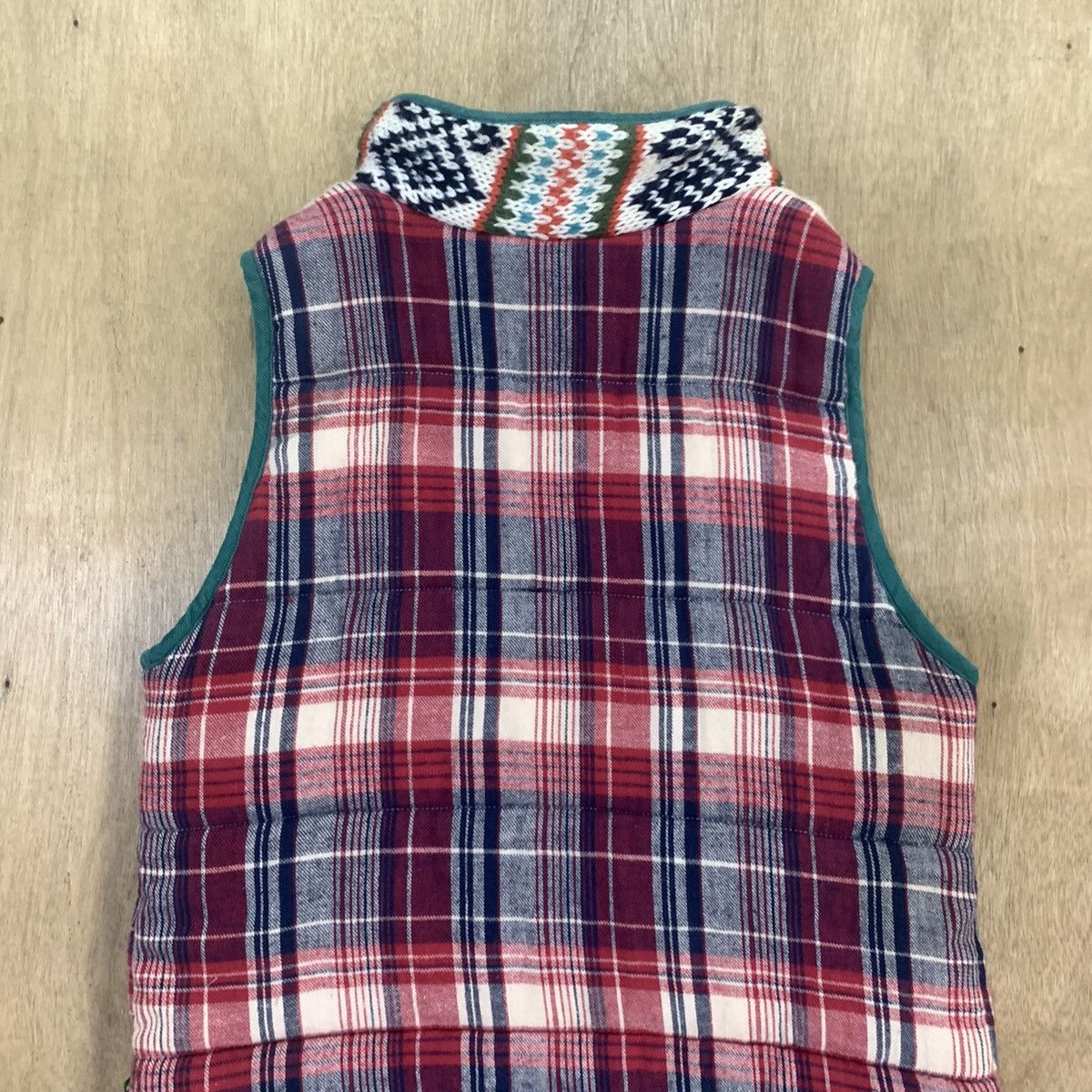 Aran Isles Knitwear × Japanese Brand HEART MARKET Plaid Navajo Native Puffer Bomber Vest Jacket Size US S / EU 44-46 / 1 - 12 Thumbnail