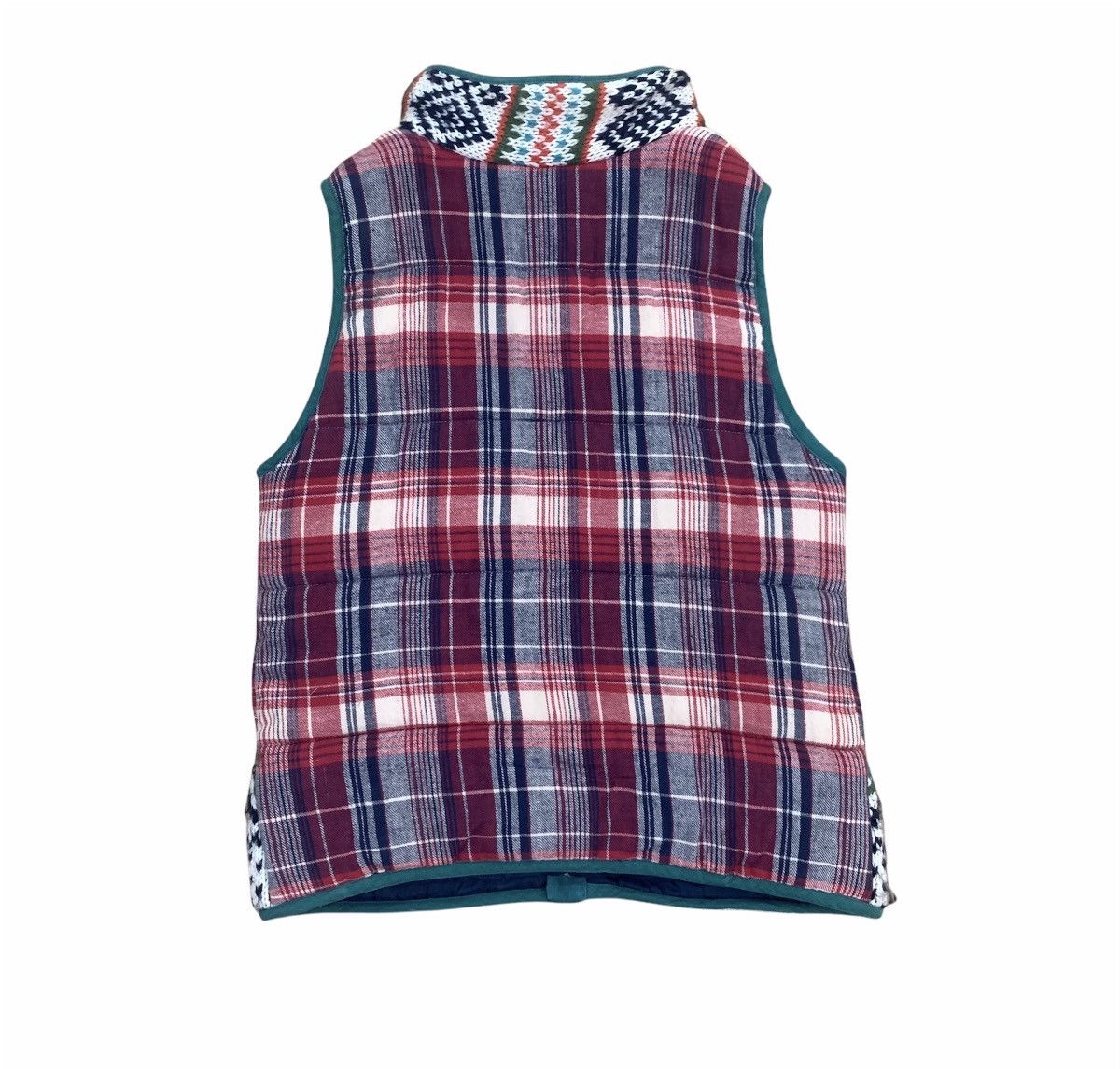 Aran Isles Knitwear × Japanese Brand HEART MARKET Plaid Navajo Native Puffer Bomber Vest Jacket Size US S / EU 44-46 / 1 - 2 Thumbnail
