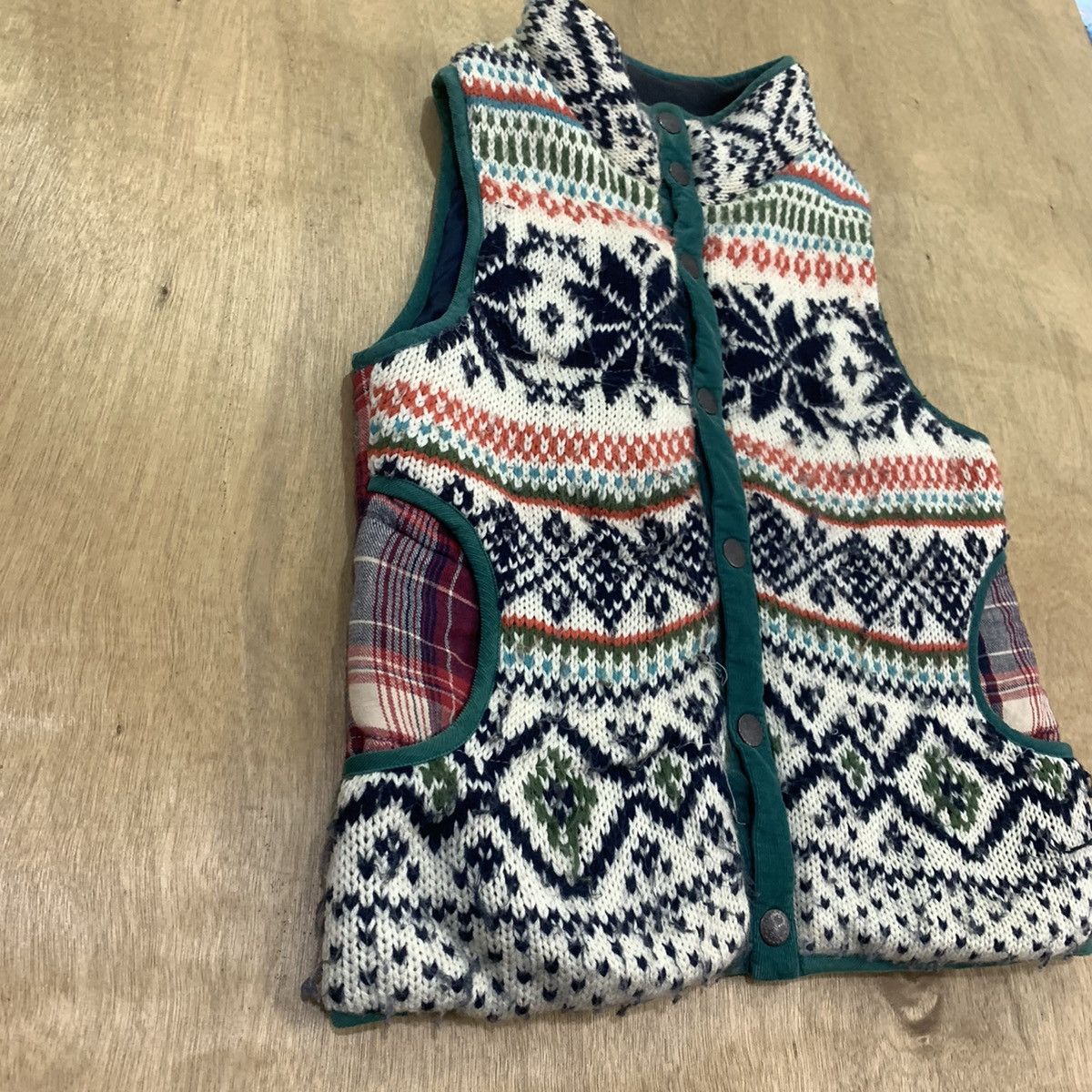 Aran Isles Knitwear × Japanese Brand HEART MARKET Plaid Navajo Native Puffer Bomber Vest Jacket Size US S / EU 44-46 / 1 - 8 Thumbnail