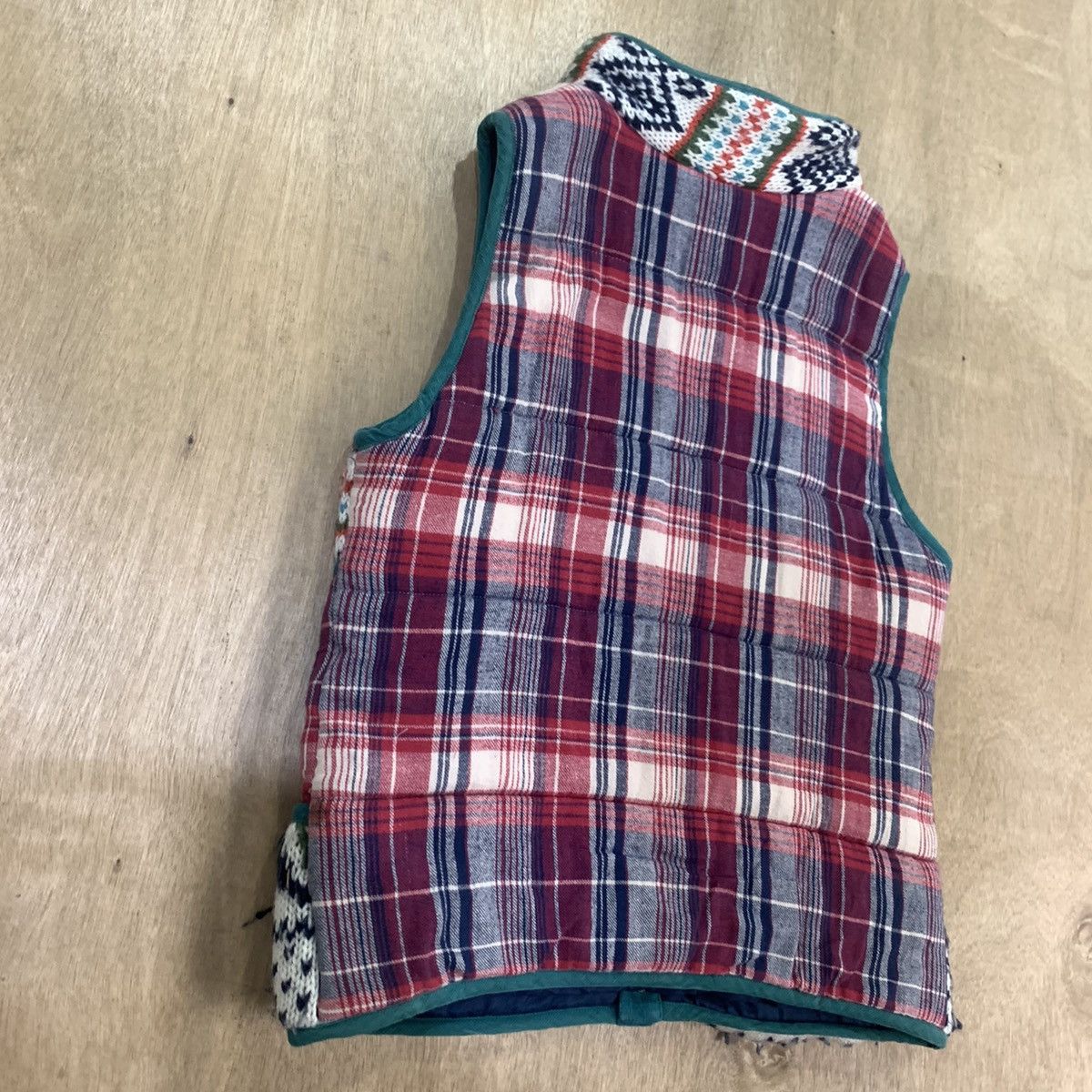 Aran Isles Knitwear × Japanese Brand HEART MARKET Plaid Navajo Native Puffer Bomber Vest Jacket Size US S / EU 44-46 / 1 - 14 Thumbnail