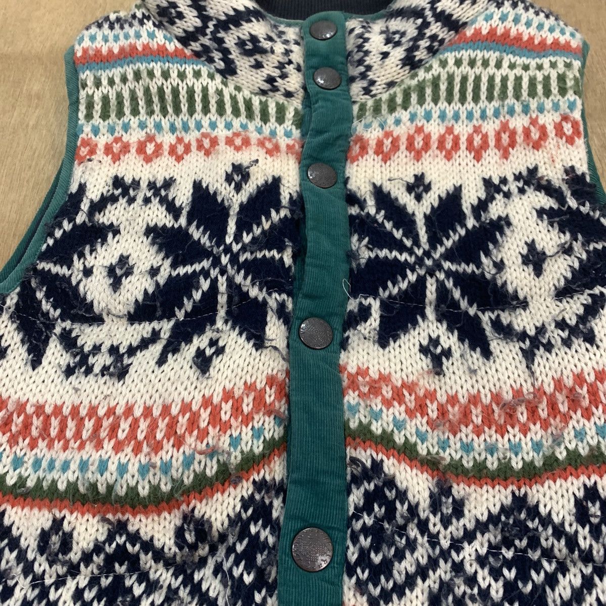 Aran Isles Knitwear × Japanese Brand HEART MARKET Plaid Navajo Native Puffer Bomber Vest Jacket Size US S / EU 44-46 / 1 - 11 Thumbnail
