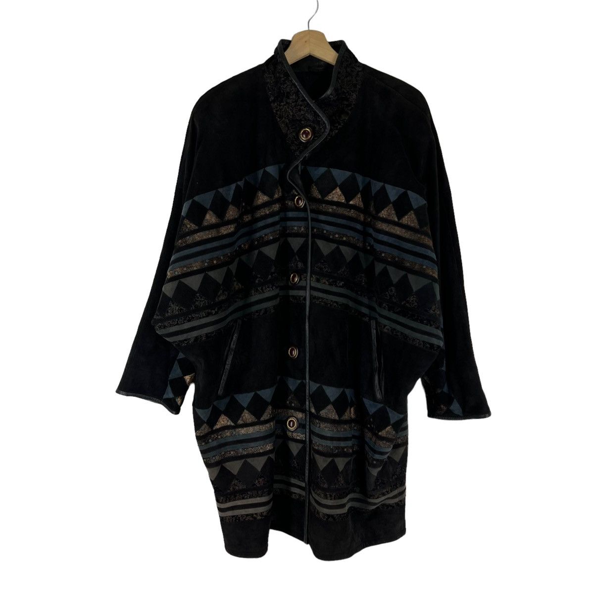 Japanese Brand VINTAGE LEATHER JACKET ZASPEL JAPAN AZTEC NAVAJO DESIGN Size US L / EU 52-54 / 3 - 1 Thumbnail