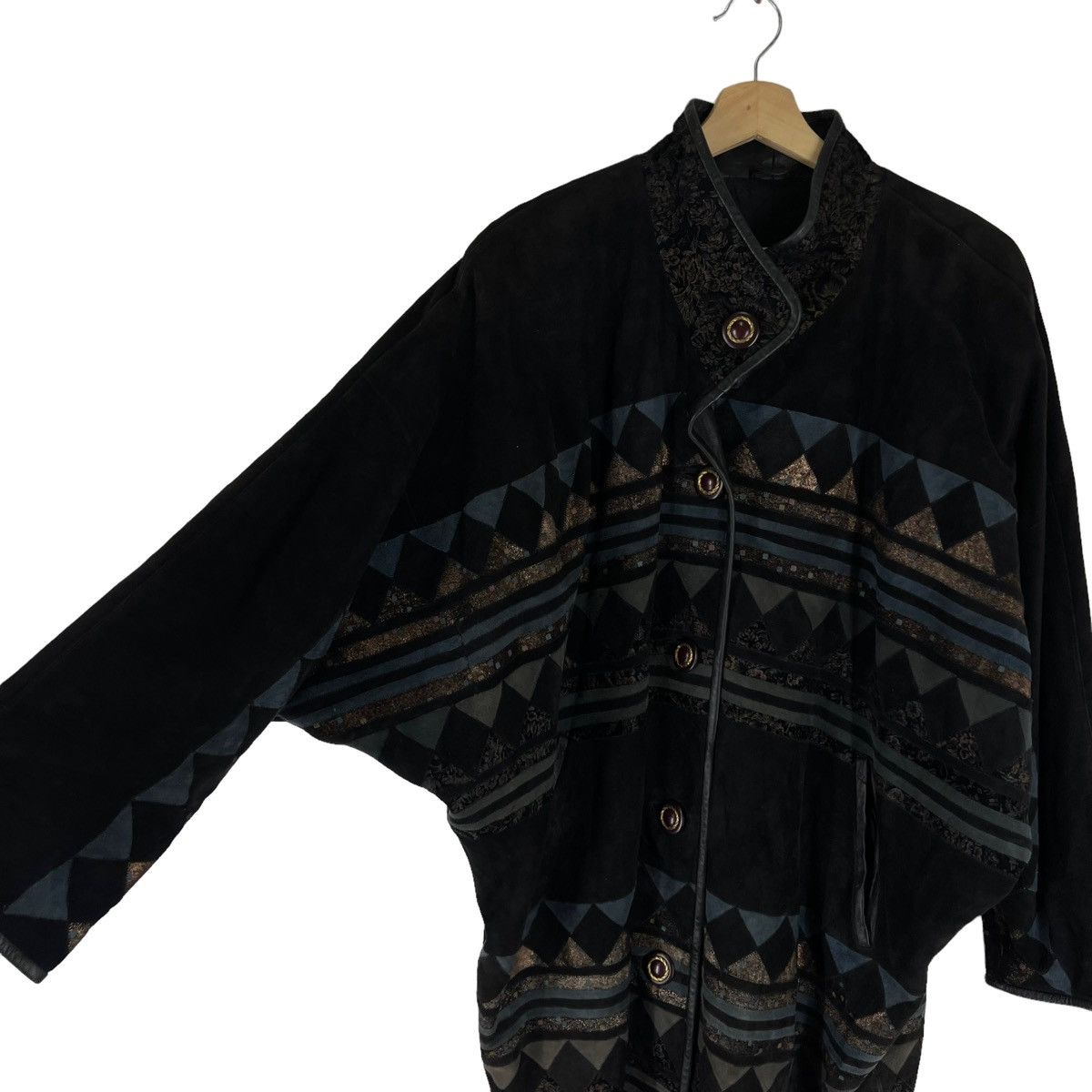 Japanese Brand VINTAGE LEATHER JACKET ZASPEL JAPAN AZTEC NAVAJO DESIGN Size US L / EU 52-54 / 3 - 5 Thumbnail