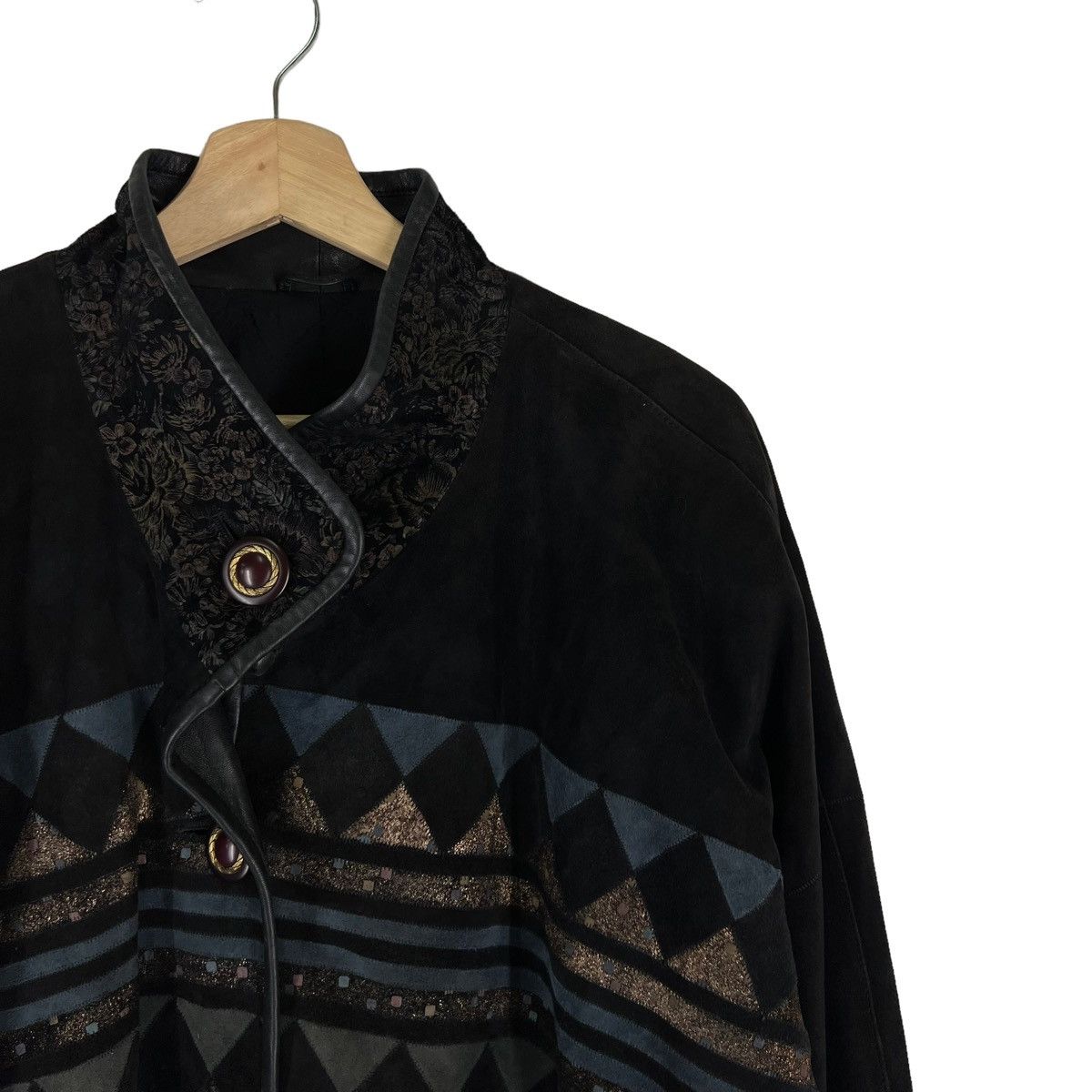 Japanese Brand VINTAGE LEATHER JACKET ZASPEL JAPAN AZTEC NAVAJO DESIGN Size US L / EU 52-54 / 3 - 4 Thumbnail