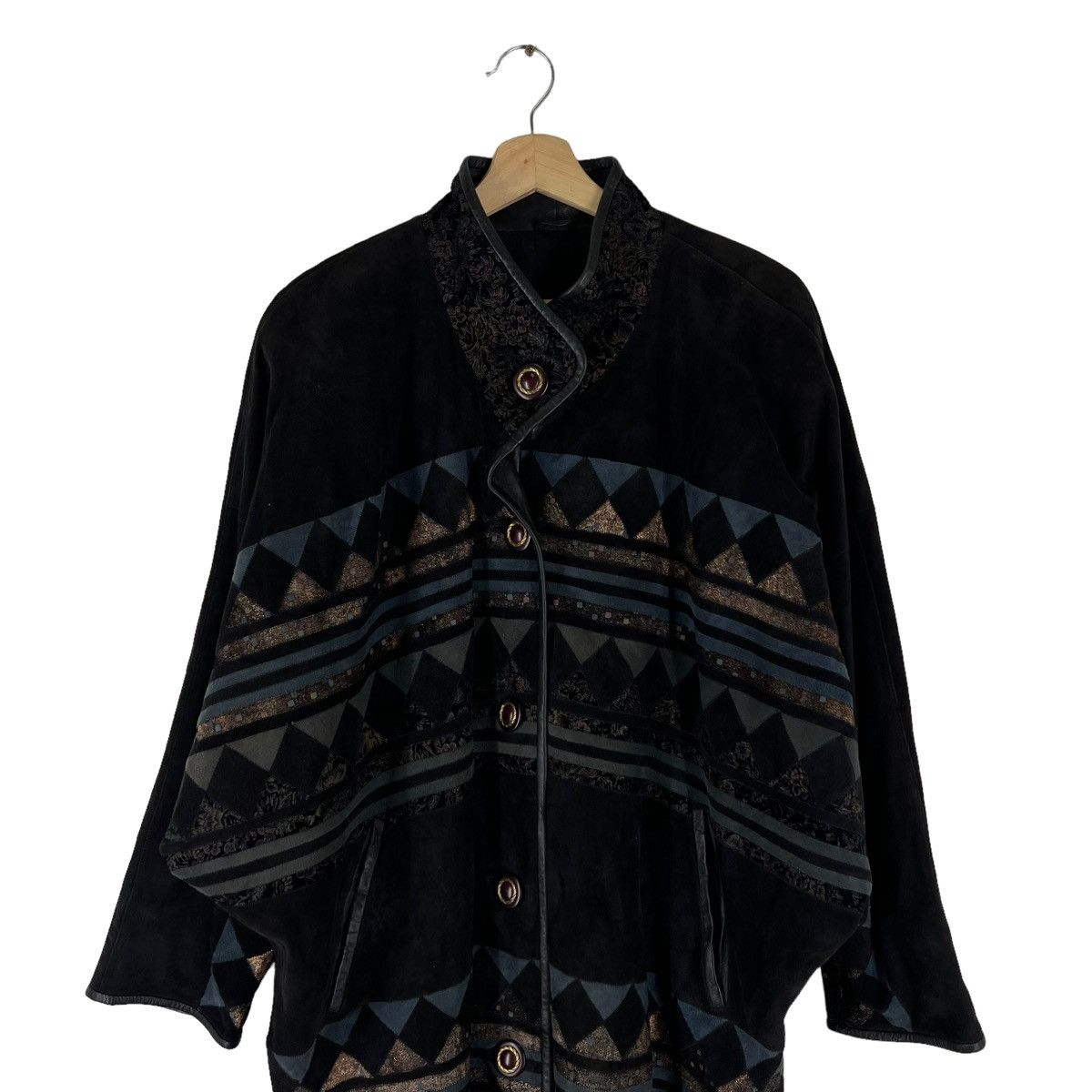 Japanese Brand VINTAGE LEATHER JACKET ZASPEL JAPAN AZTEC NAVAJO DESIGN Size US L / EU 52-54 / 3 - 2 Thumbnail