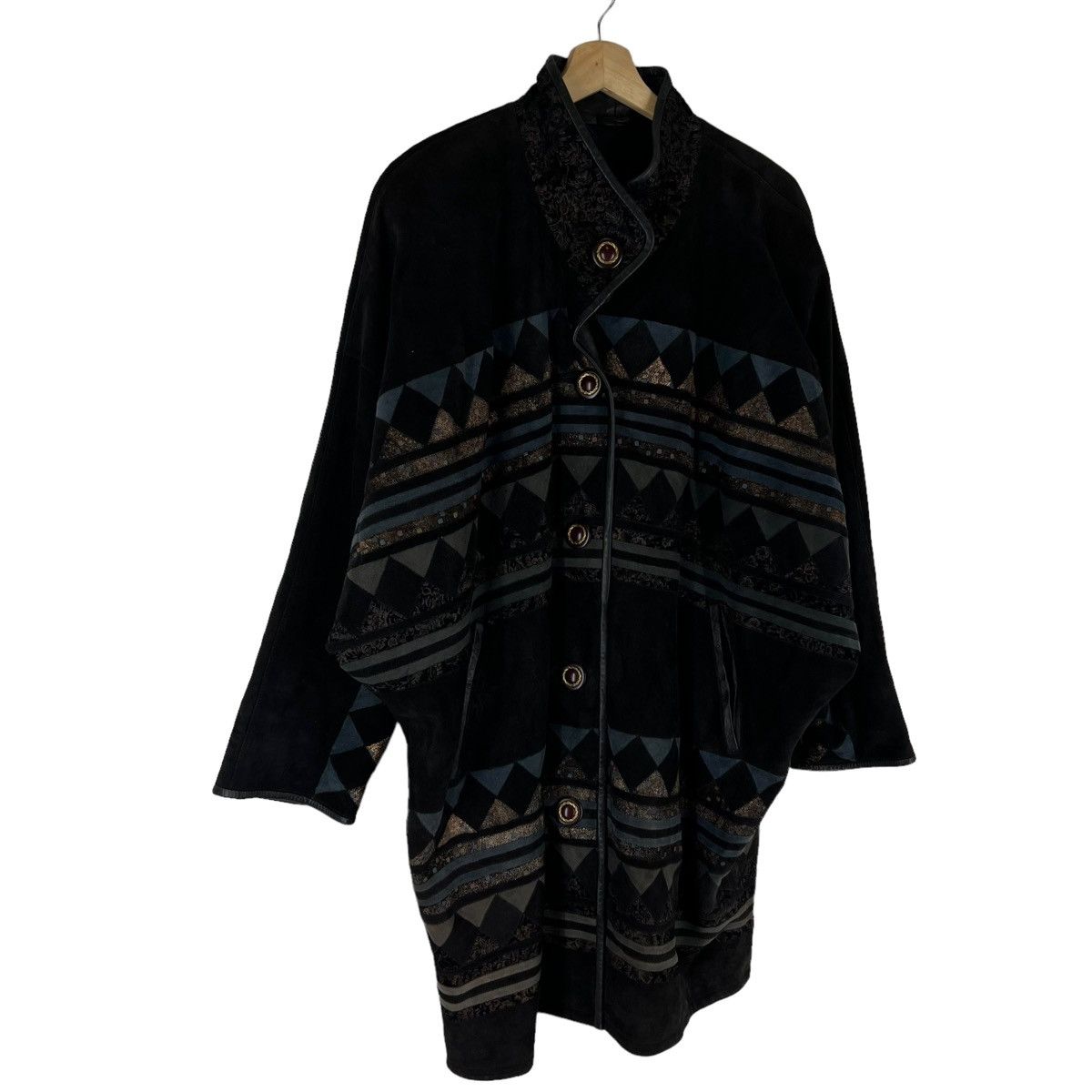 Japanese Brand VINTAGE LEATHER JACKET ZASPEL JAPAN AZTEC NAVAJO DESIGN Size US L / EU 52-54 / 3 - 3 Thumbnail