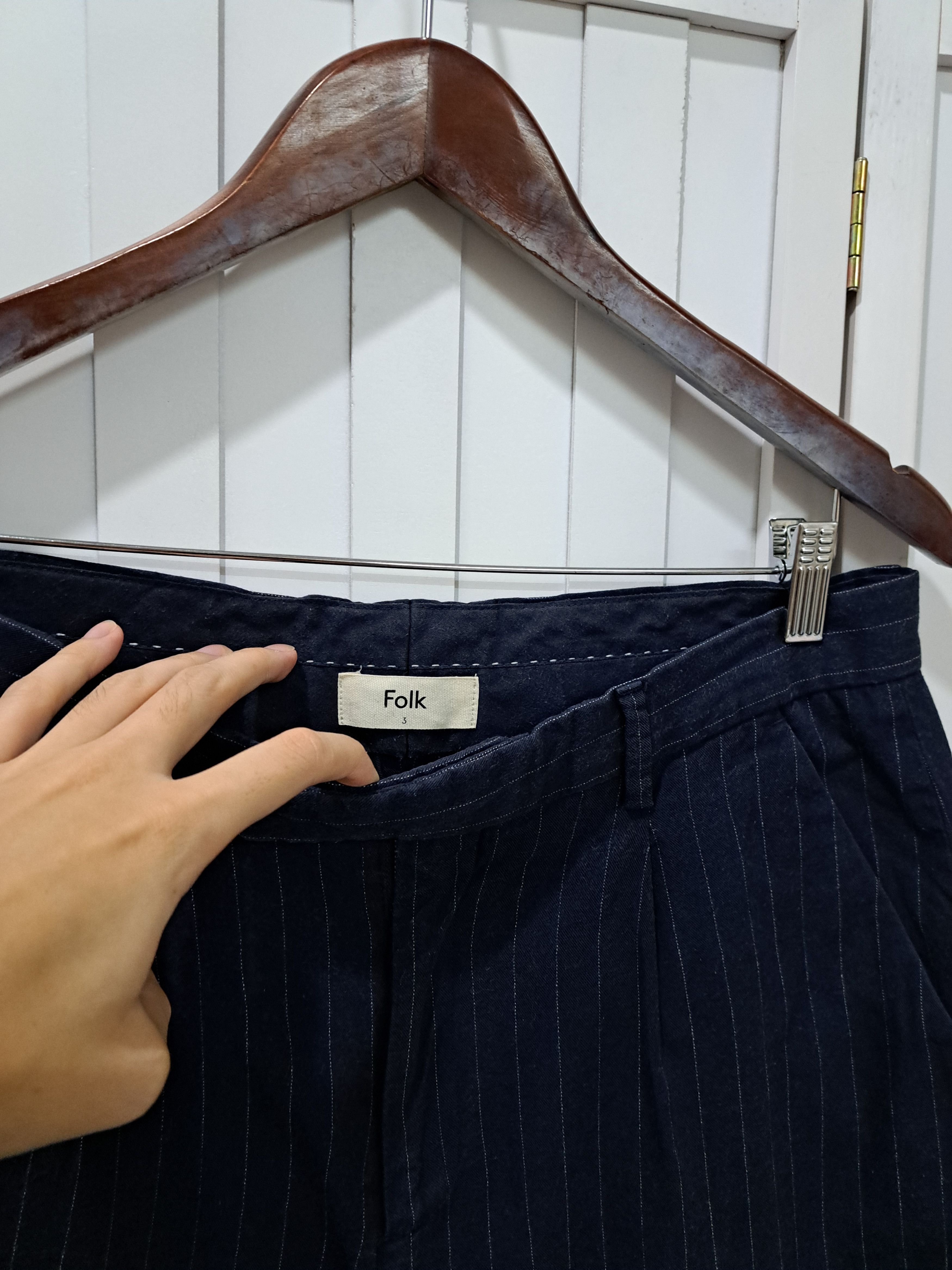 Folk Folk Men's Wide Pinstripe pants Size US 32 / EU 48 - 2 Thumbnail