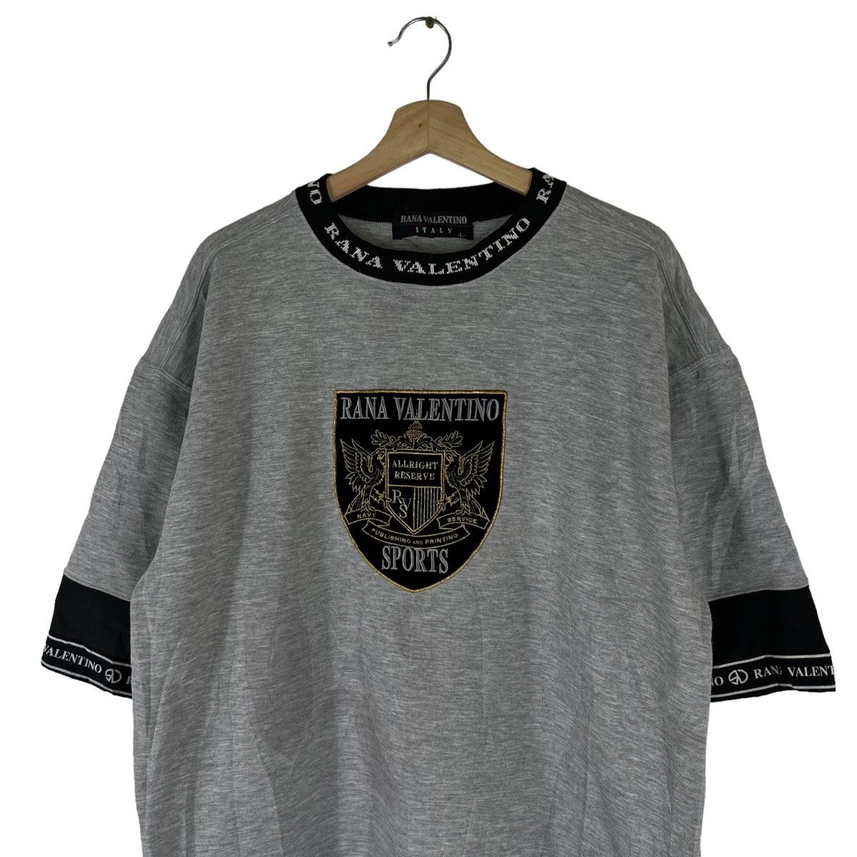 Japanese Brand VINTAGE SWEATSHIRT SIDETAPE BIG LOGO RANA VALENTINO SPORTS Size US L / EU 52-54 / 3 - 3 Thumbnail