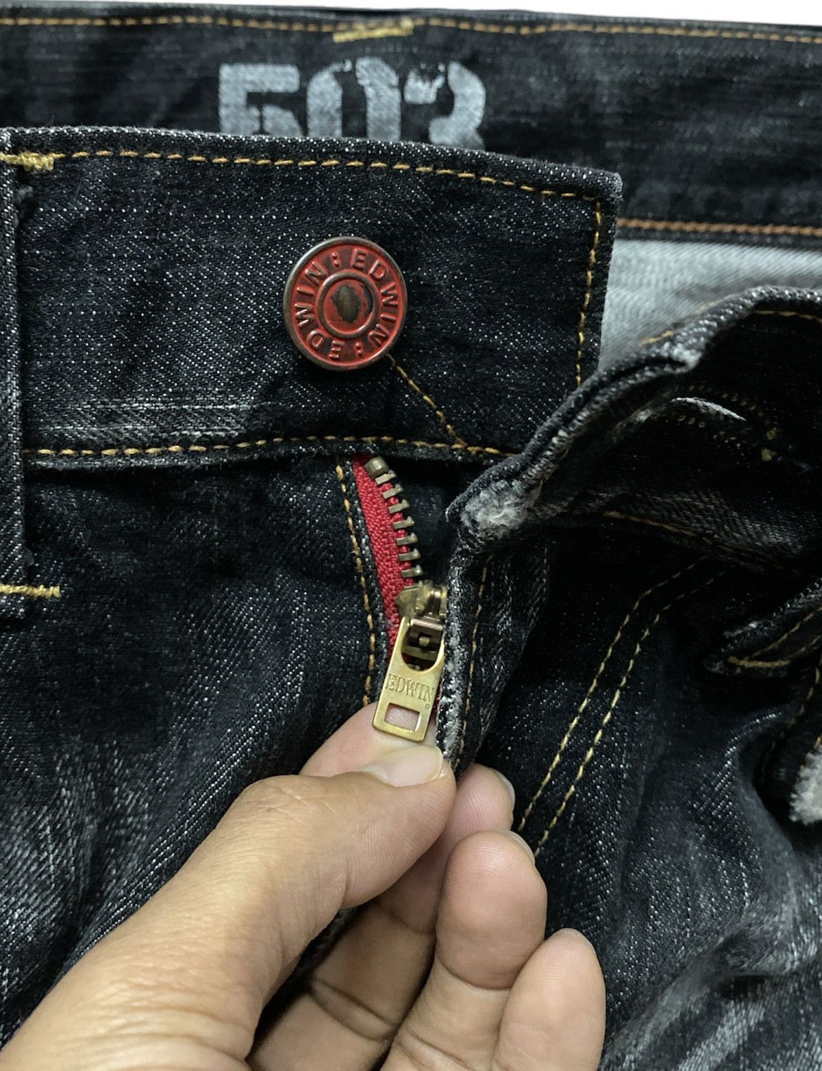 Edwin × Japanese Brand Baggy Jeans Japan Edwin 503 Distressed Denim Size US 32 / EU 48 - 7 Thumbnail