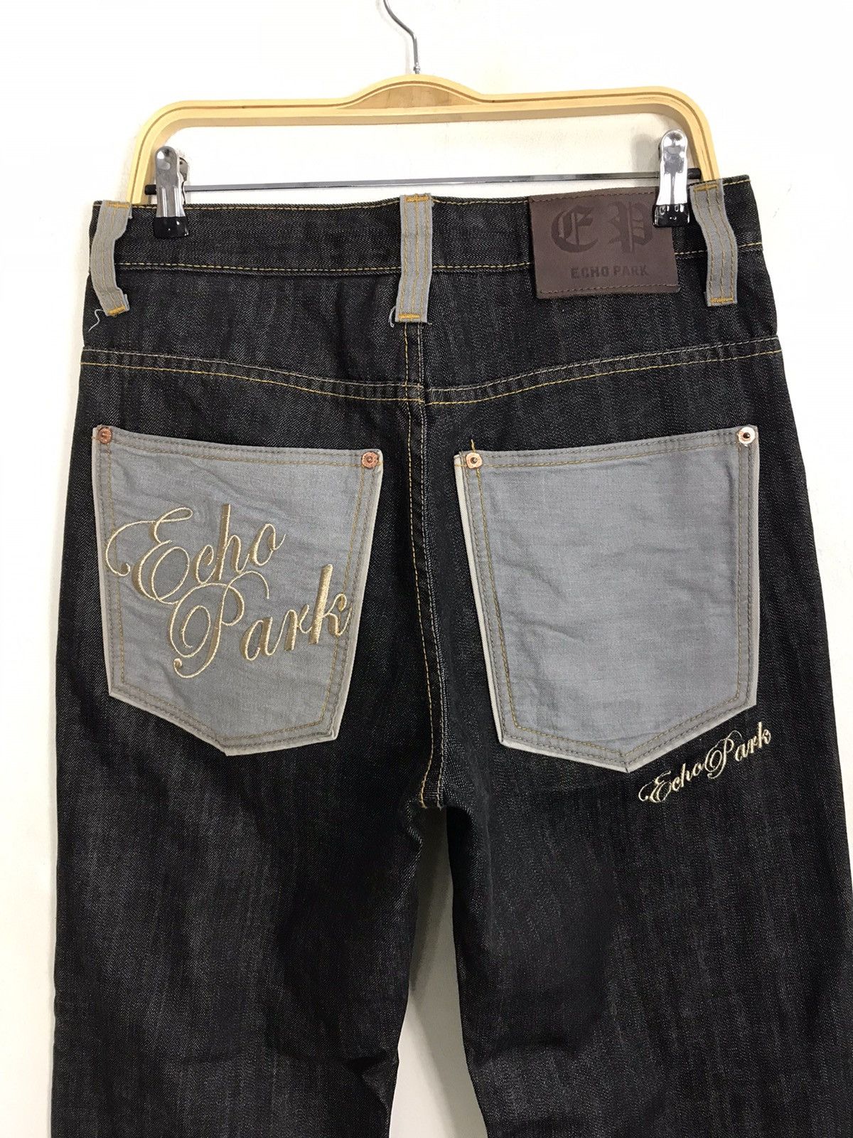 Japanese Brand Echo Park Street Style Hiphop Wear Pocket Jeans Size US 33 - 10 Thumbnail