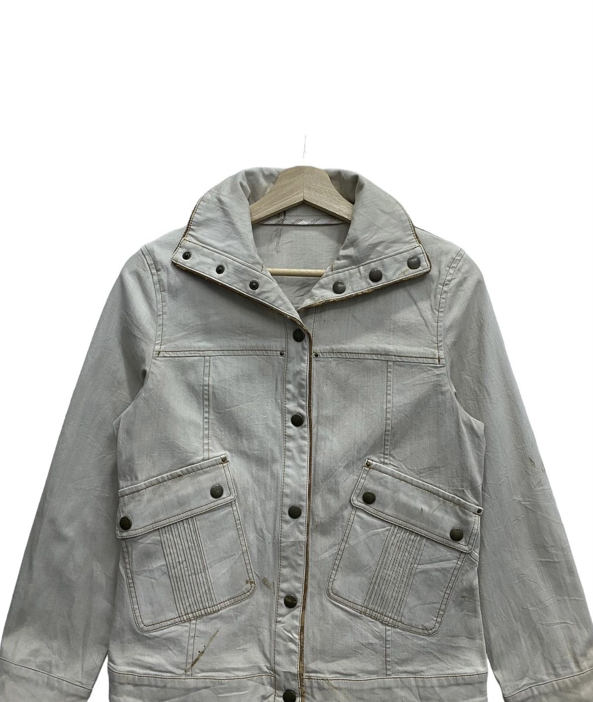 If Six Was Nine 🔥LANVIN SPORT DENIM CREAM CROPPED HIGH NECK JACKET Size S / US 4 / IT 40 - 9 Thumbnail