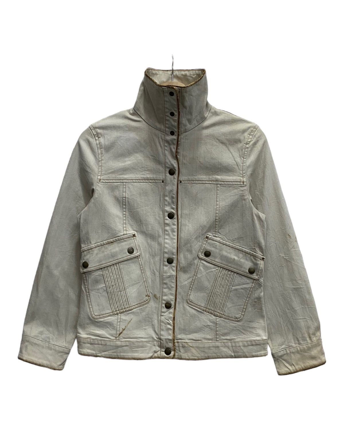 If Six Was Nine 🔥LANVIN SPORT DENIM CREAM CROPPED HIGH NECK JACKET Size US S / EU 44-46 / 1 - 1 Thumbnail