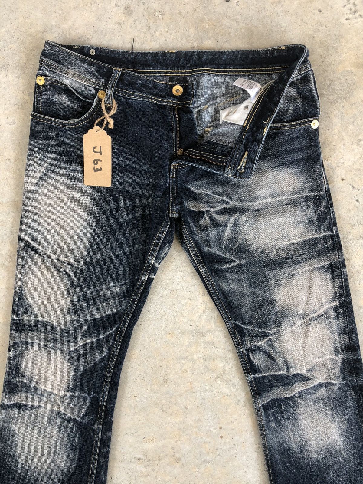 Japanese semantic design flared jeans distressed punk style Bottoms