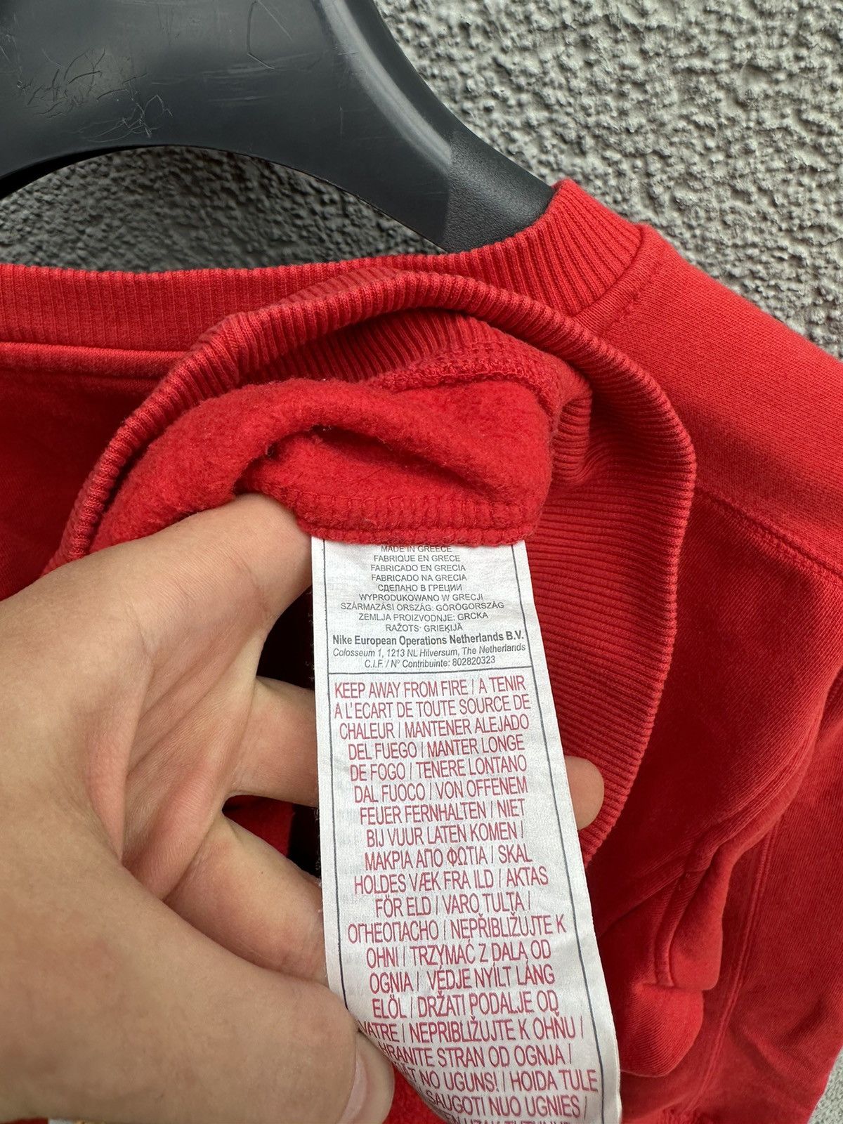 Nike × Vintage Vintage Nike Sweatshirt Big Logo Swoosh Y2K Red Size US L / EU 52-54 / 3 - 8 Thumbnail