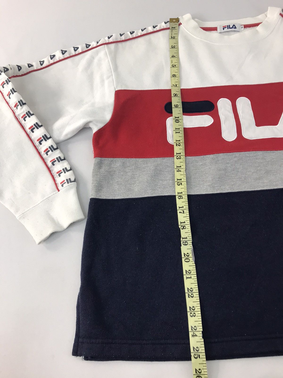 Fila × Vintage Fila Big Logo Spell Out Sweatshirt Pull Over Colour Block Size US M / EU 48-50 / 2 - 10 Thumbnail