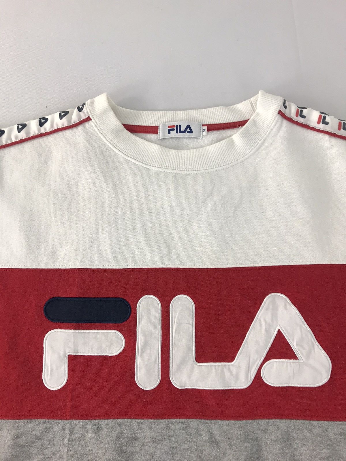 Fila × Vintage Fila Big Logo Spell Out Sweatshirt Pull Over Colour Block Size US M / EU 48-50 / 2 - 3 Thumbnail