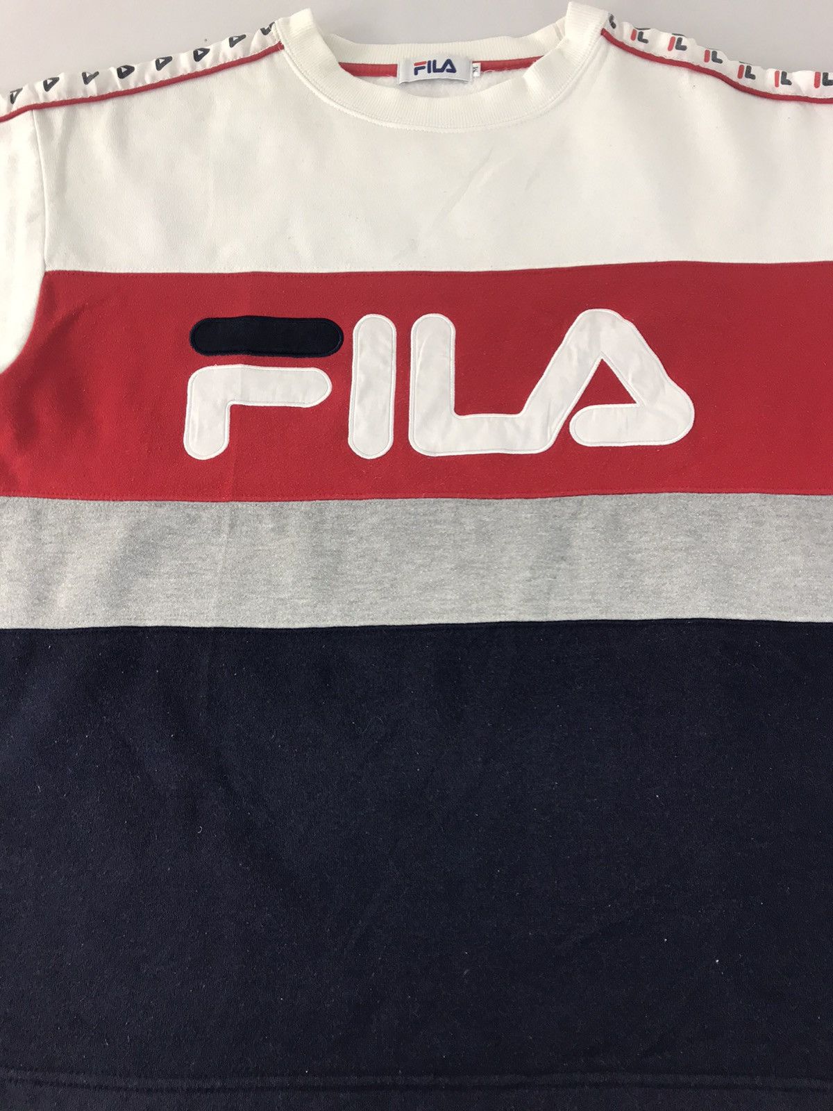 Fila × Vintage Fila Big Logo Spell Out Sweatshirt Pull Over Colour Block Size US M / EU 48-50 / 2 - 4 Thumbnail