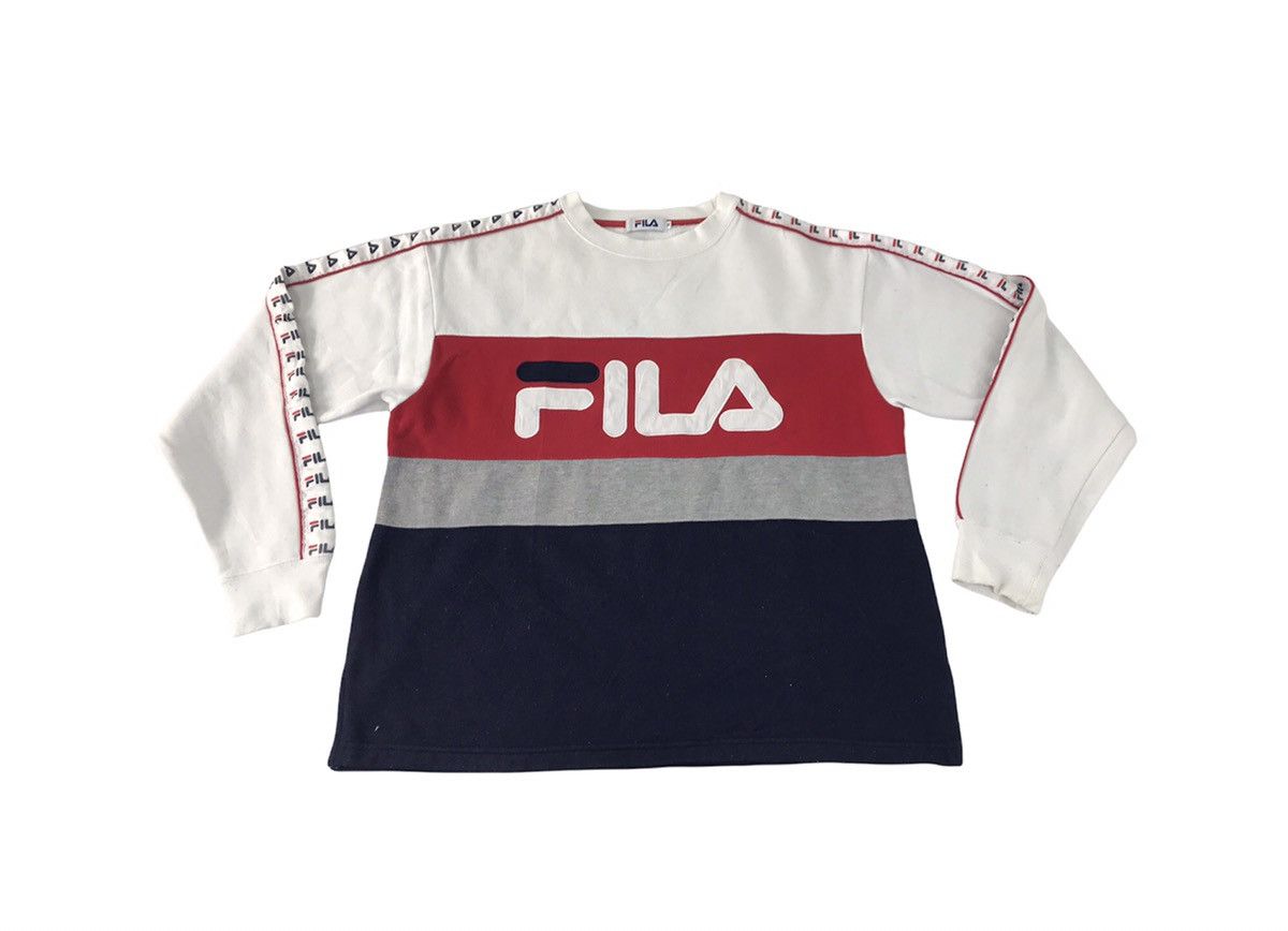 Fila × Vintage Fila Big Logo Spell Out Sweatshirt Pull Over Colour Block Size US M / EU 48-50 / 2 - 1 Thumbnail