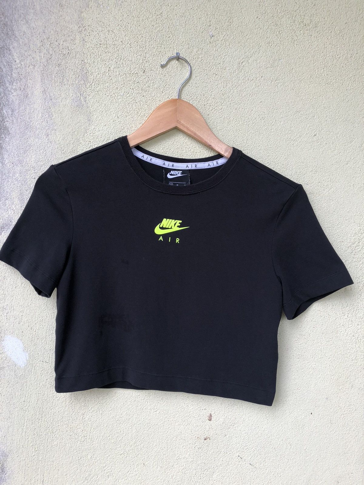image of Nike Air Crop Tops in Black, Women's (Size Medium)