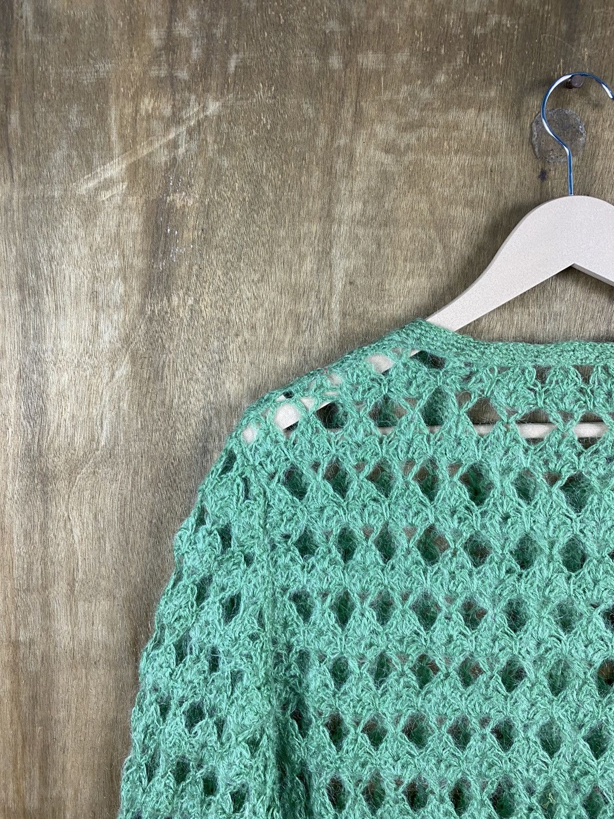Homespun Knitwear DL Japan Homespun green crochet Knitwear #Z025 Size US XL / EU 56 / 4 - 15 Thumbnail