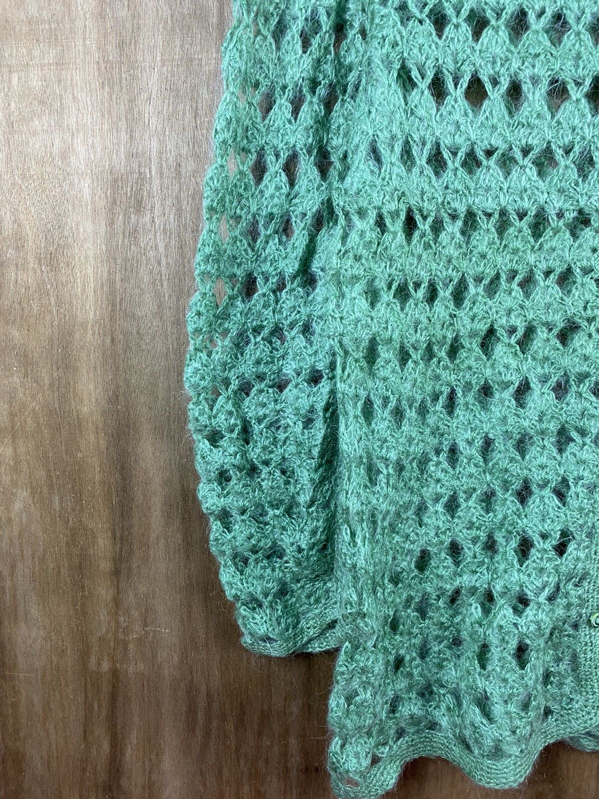 Homespun Knitwear DL Japan Homespun green crochet Knitwear #Z025 Size US XL / EU 56 / 4 - 3 Thumbnail