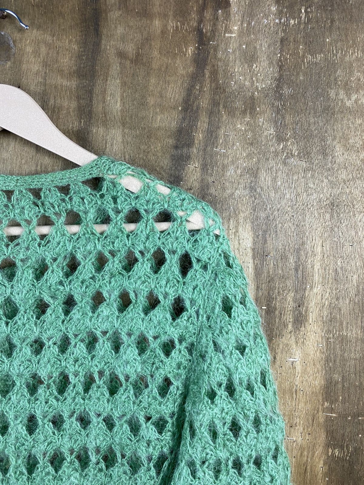 Homespun Knitwear DL Japan Homespun green crochet Knitwear #Z025 Size US XL / EU 56 / 4 - 16 Thumbnail