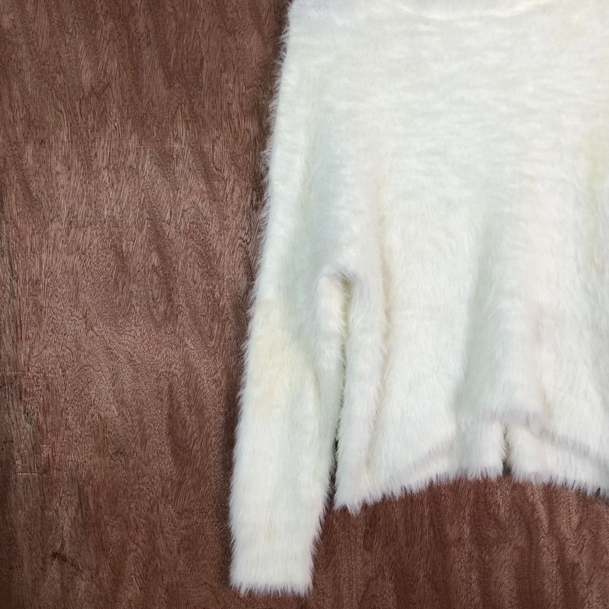 Homespun Knitwear DL Browny Standard White Mohair Shag Shaggy Knitwear #c419 Size M / US 6-8 / IT 42-44 - 7 Thumbnail