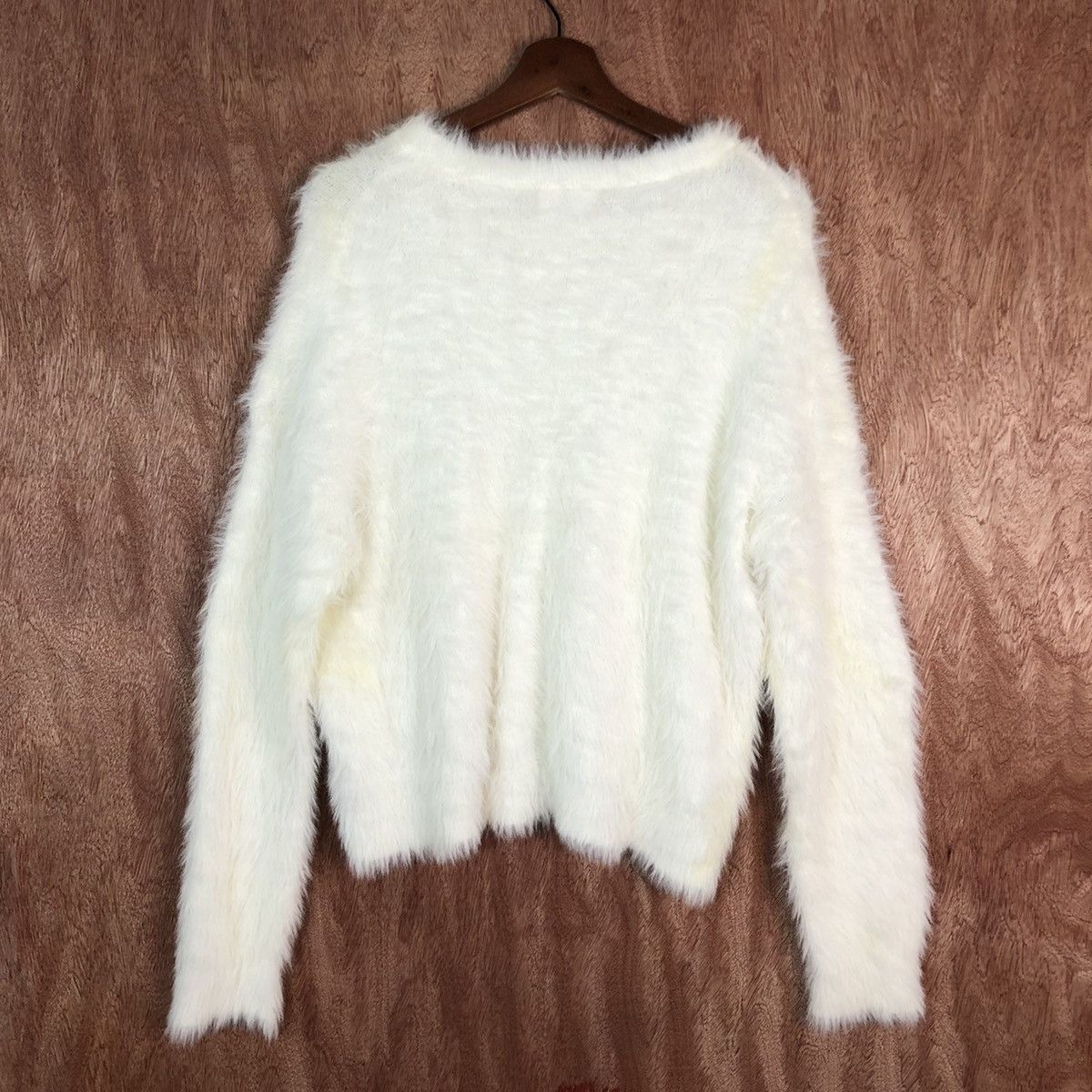 Homespun Knitwear DL Browny Standard White Mohair Shag Shaggy Knitwear #c419 Size M / US 6-8 / IT 42-44 - 9 Thumbnail