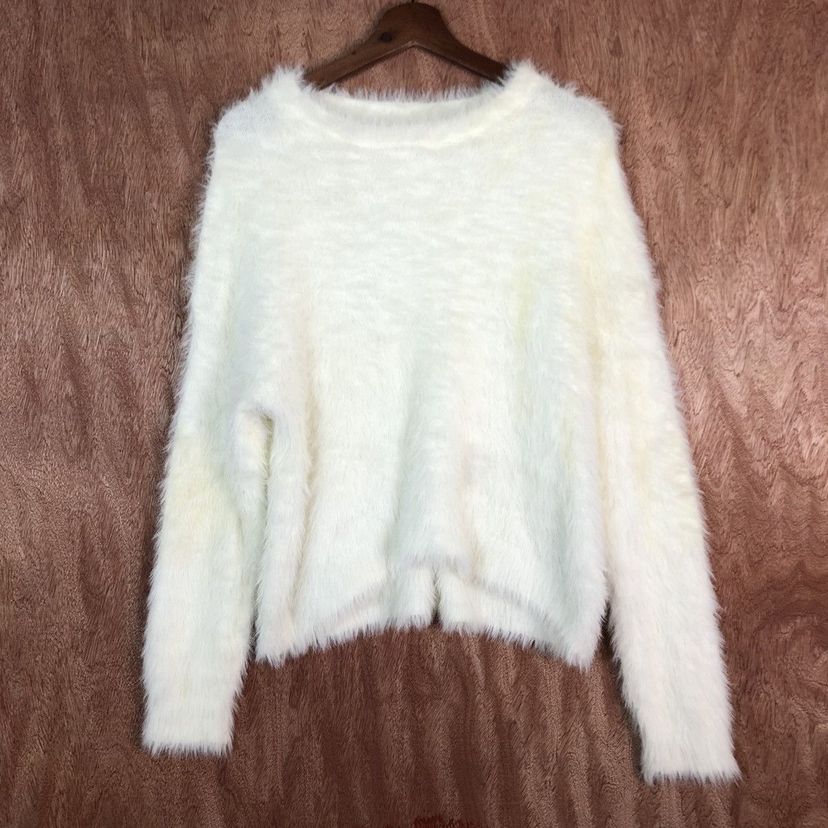 Homespun Knitwear DL Browny Standard White Mohair Shag Shaggy Knitwear #c419 Size M / US 6-8 / IT 42-44 - 3 Thumbnail