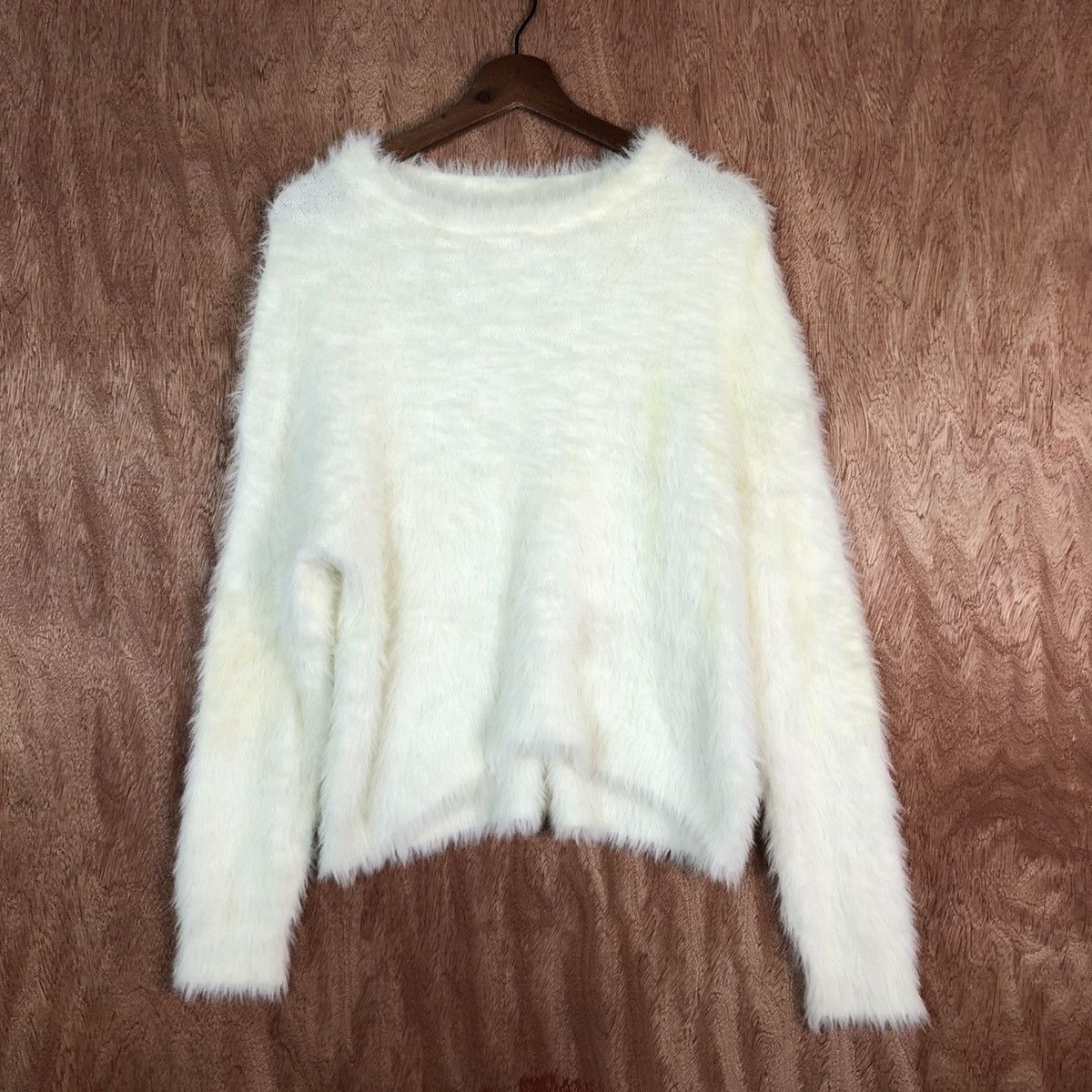 Homespun Knitwear DL Browny Standard White Mohair Shag Shaggy Knitwear #c419 Size M / US 6-8 / IT 42-44 - 1 Thumbnail