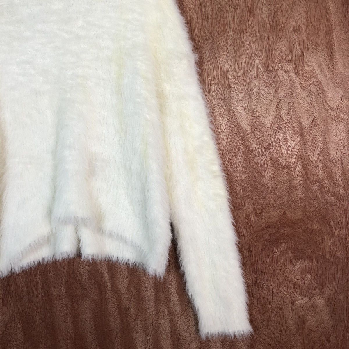 Homespun Knitwear DL Browny Standard White Mohair Shag Shaggy Knitwear #c419 Size M / US 6-8 / IT 42-44 - 5 Thumbnail