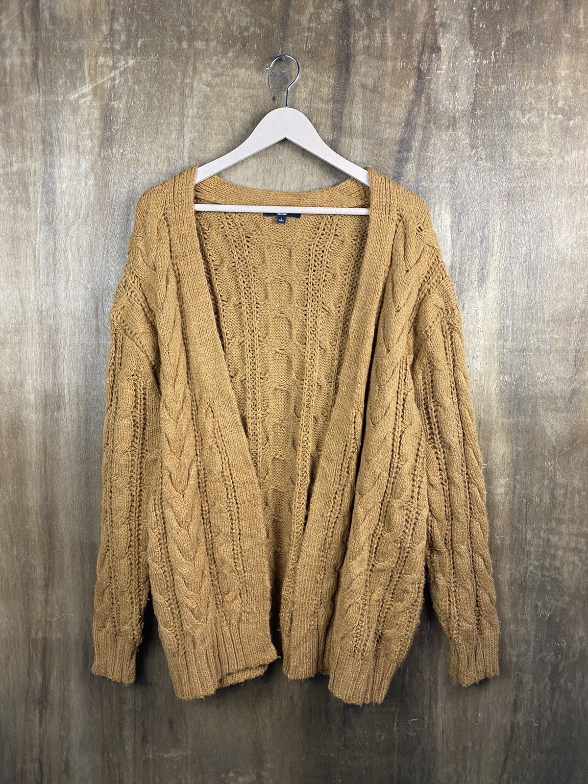 DL Uniqlo cardigan aran isle cable Knitwear Streetwear #Z008