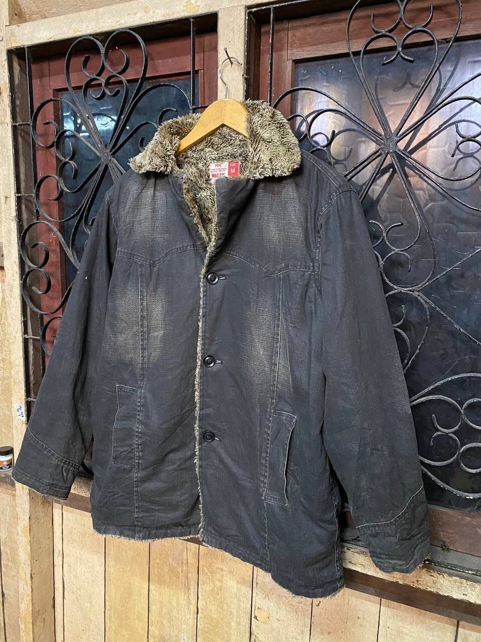Japanese Brand Vintage Mac Eye Sherpa Workwear Coat Size US L / EU 52-54 / 3 - 3 Thumbnail