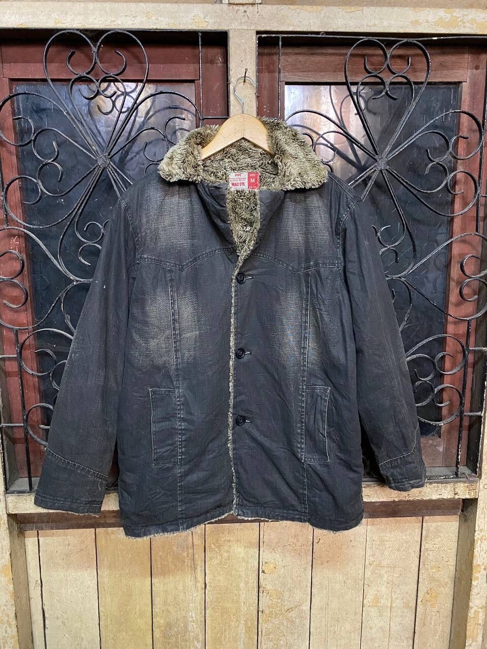 Japanese Brand Vintage Mac Eye Sherpa Workwear Coat Size US L / EU 52-54 / 3 - 1 Thumbnail