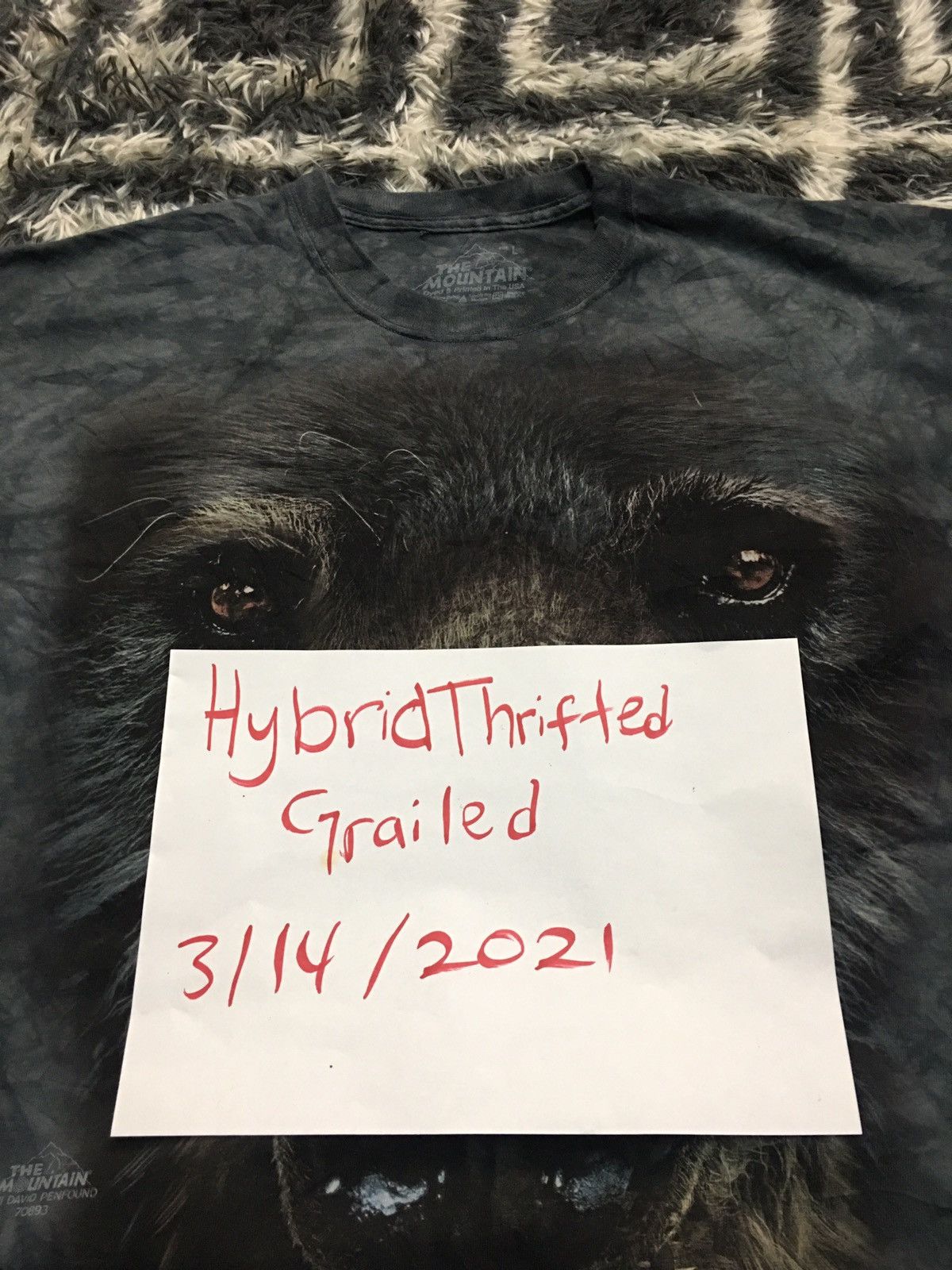 The Mountain Black Bear Face T Shirt Size US L / EU 52-54 / 3 - 5 Thumbnail