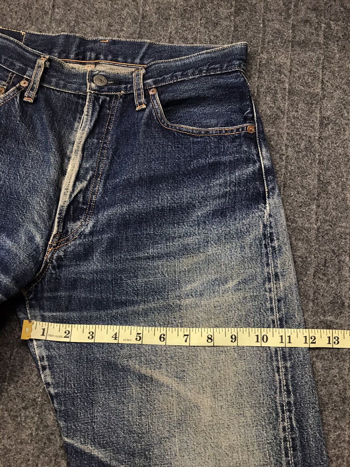 FOB Factory Vintage F.O.B Factory Selvedge Distressed Denim Jeans Size US 30 / EU 46 - 20 Thumbnail