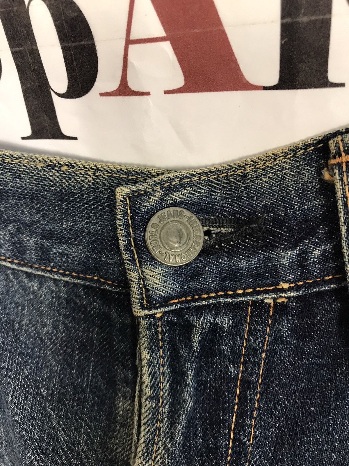 FOB Factory Vintage F.O.B Factory Selvedge Distressed Denim Jeans Size US 30 / EU 46 - 8 Thumbnail