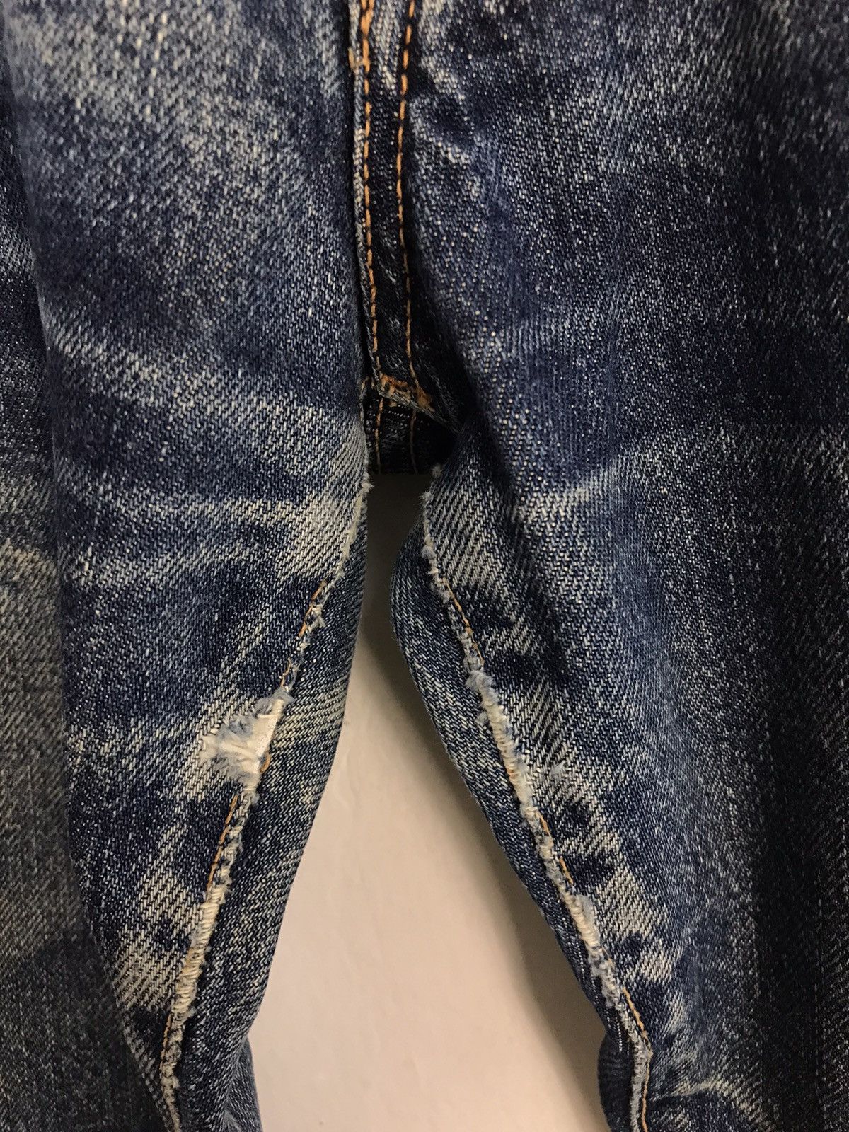 FOB Factory Vintage F.O.B Factory Selvedge Distressed Denim Jeans Size US 30 / EU 46 - 5 Thumbnail