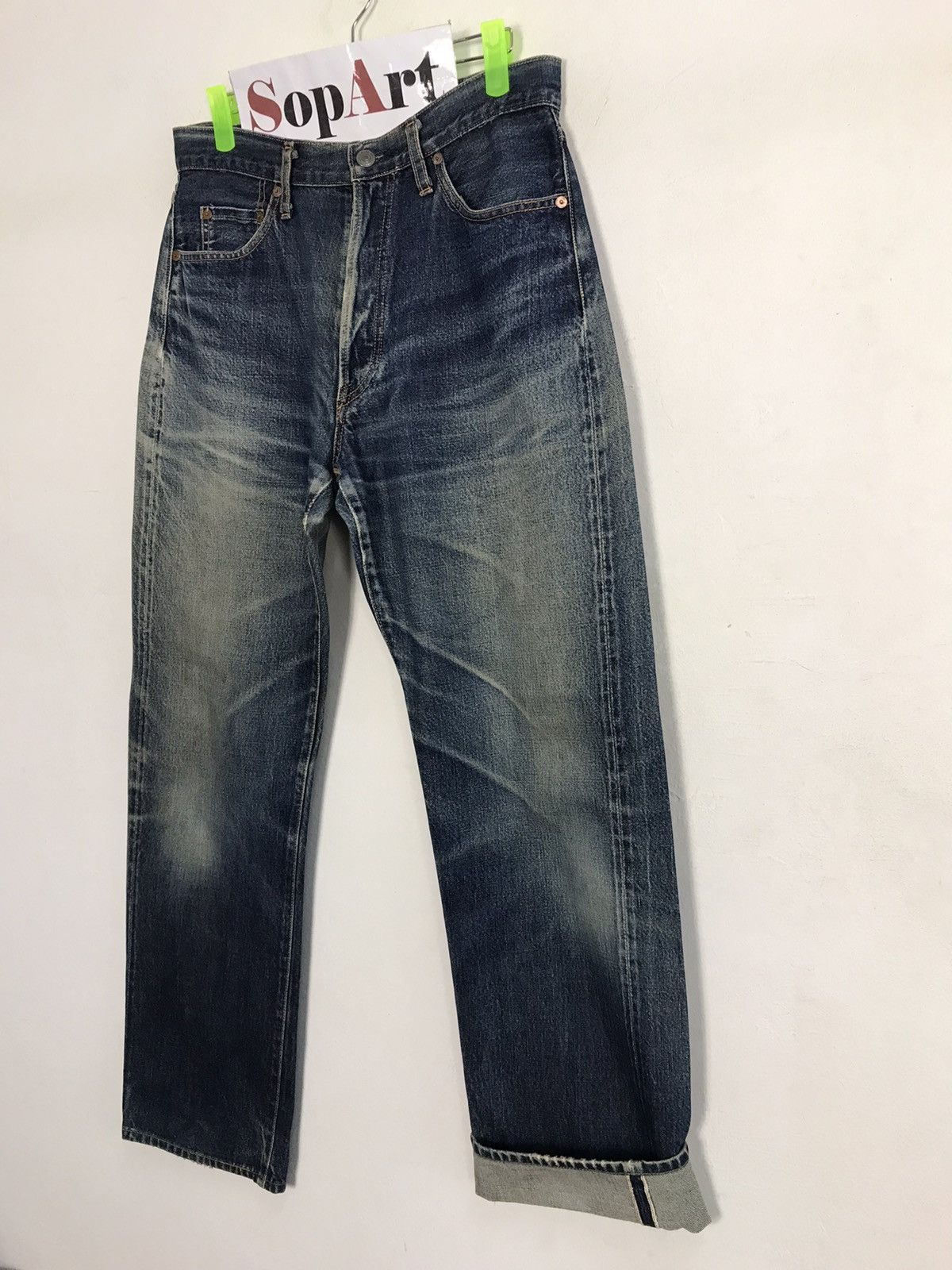 FOB Factory Vintage F.O.B Factory Selvedge Distressed Denim Jeans Size US 30 / EU 46 - 4 Thumbnail